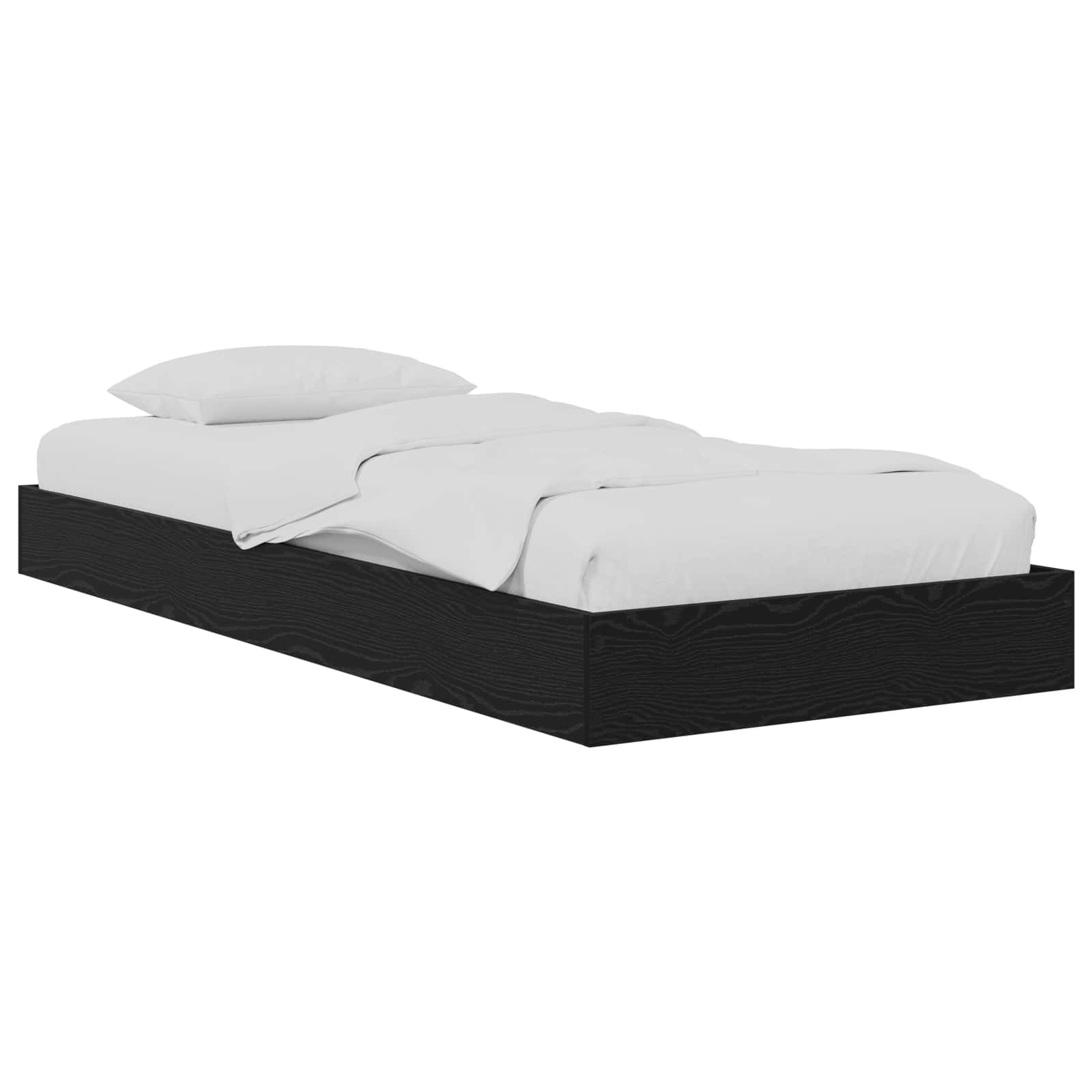 Golvsängsram Svart ek 80 x 200 cm Konstruerat trä