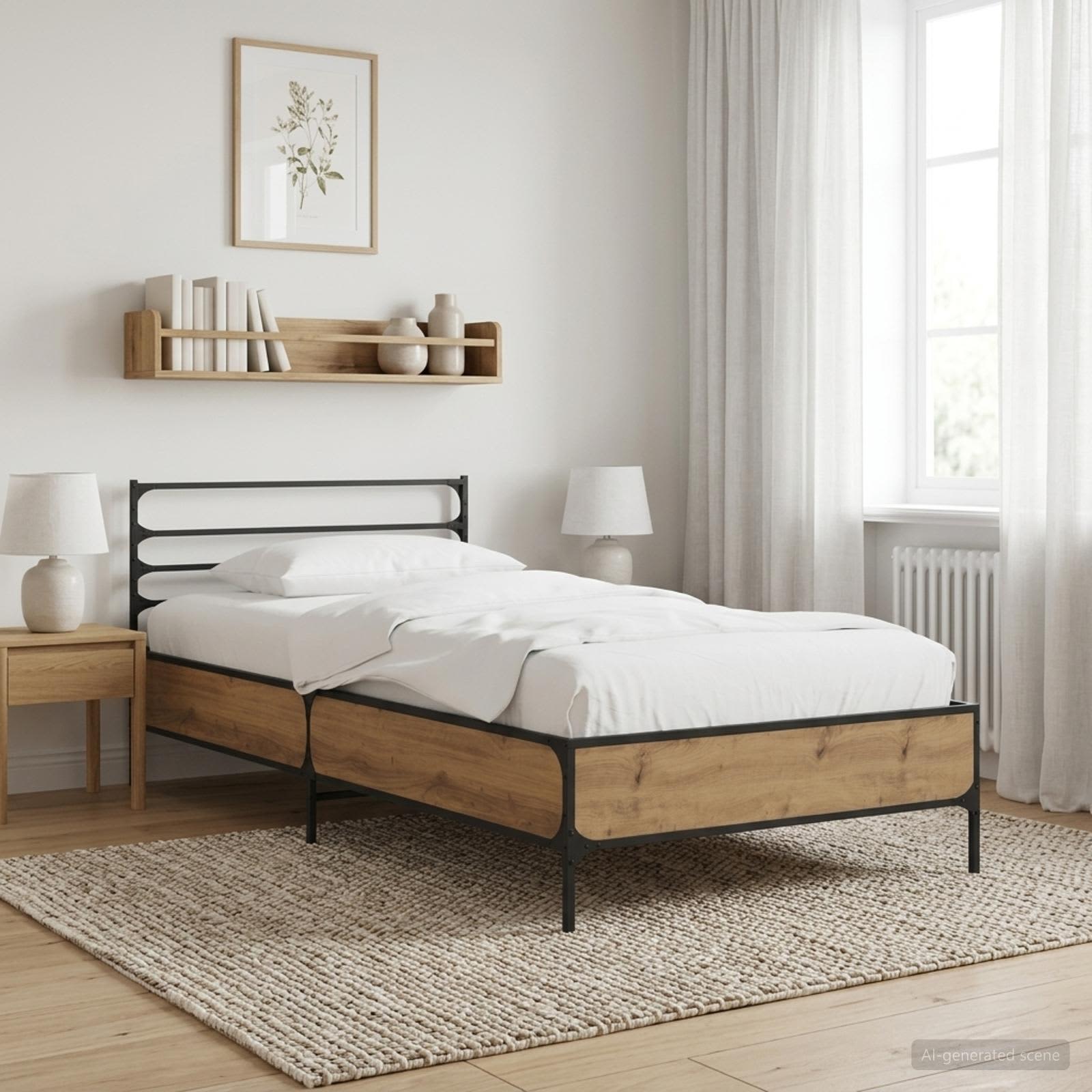 Sängram Artisan-ek 80 x 200 cm Konstruerat trä