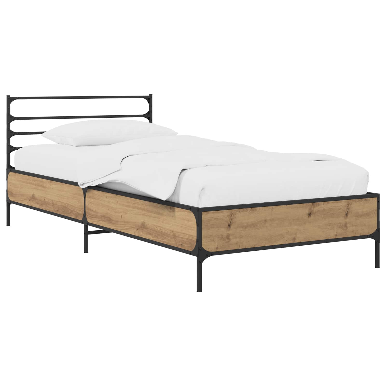 Sängram Artisan-ek 80 x 200 cm Konstruerat trä
