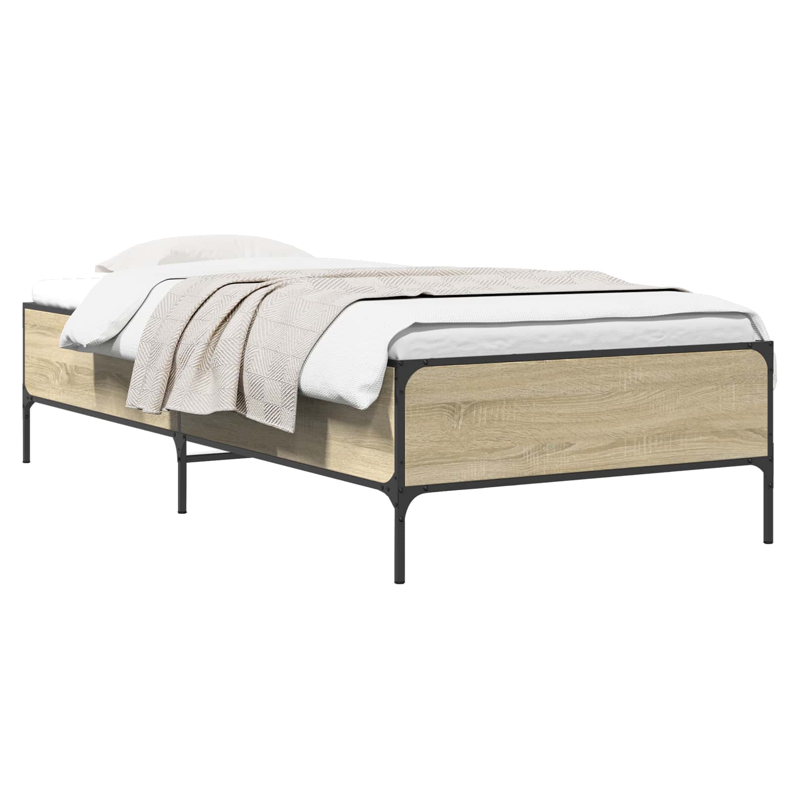Sängram Sonoma-ek 80 x 200 cm Konstruerat trä
