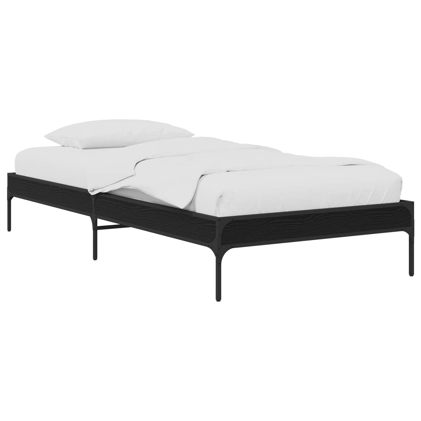 Sängram Svart ek 80 x 200 cm Konstruerat trä