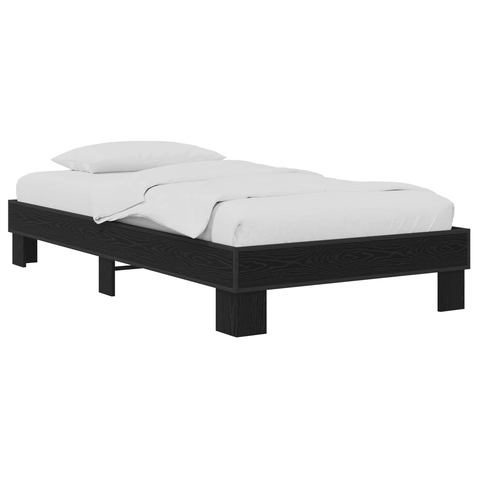 Sängram Svart ek 80 x 200 cm Konstruerat trä