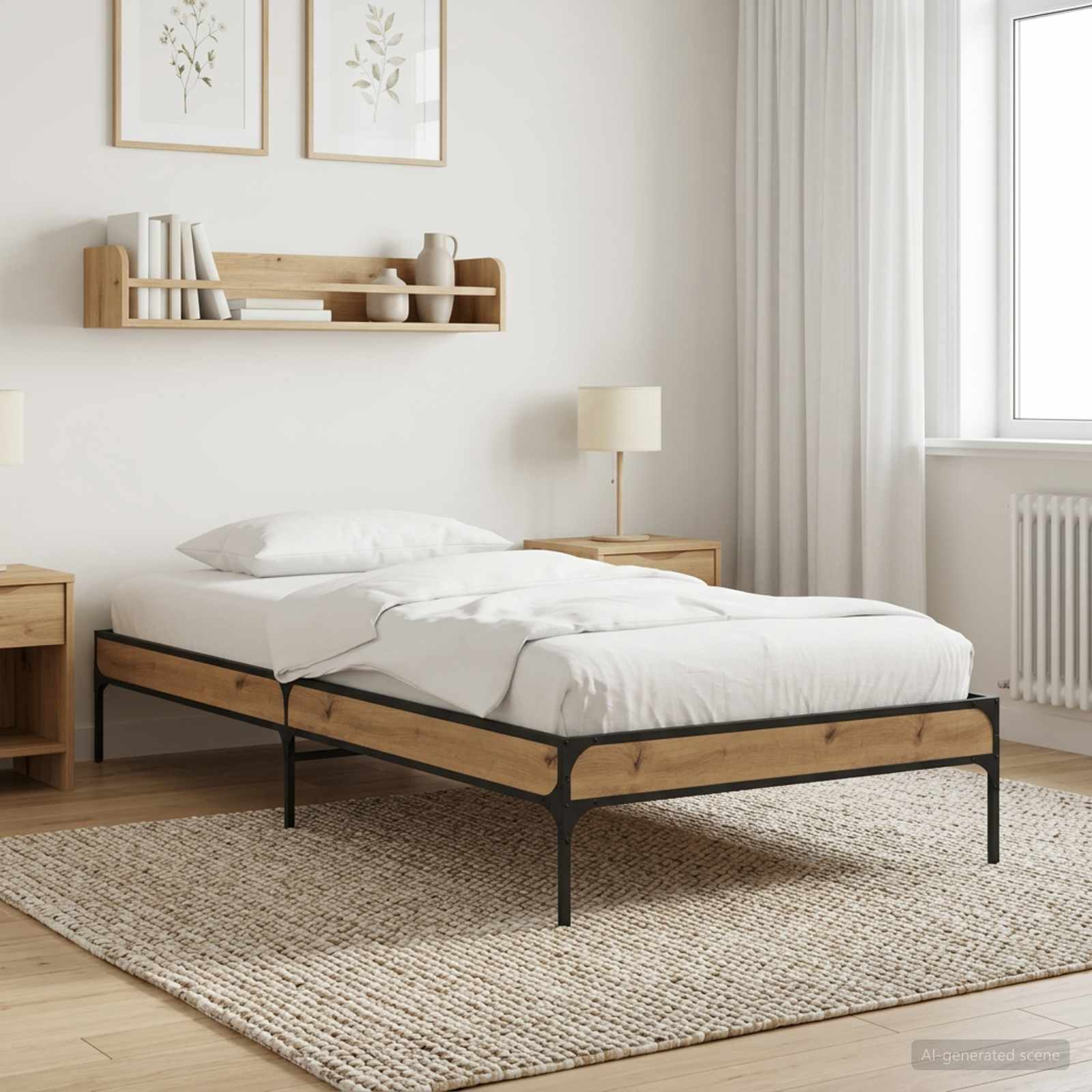 Sängram Artisan-ek 80 x 200 cm Konstruerat trä