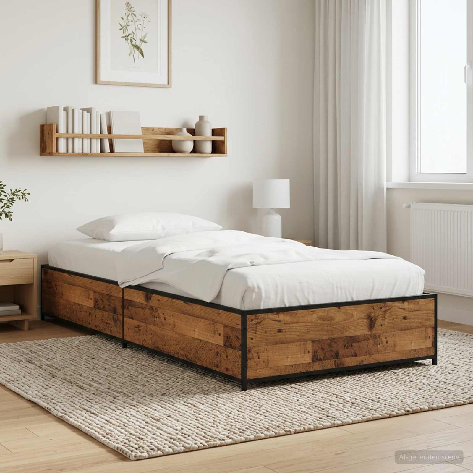 Sängram Gammalt trä 80 x 200 cm Konstruerat trä