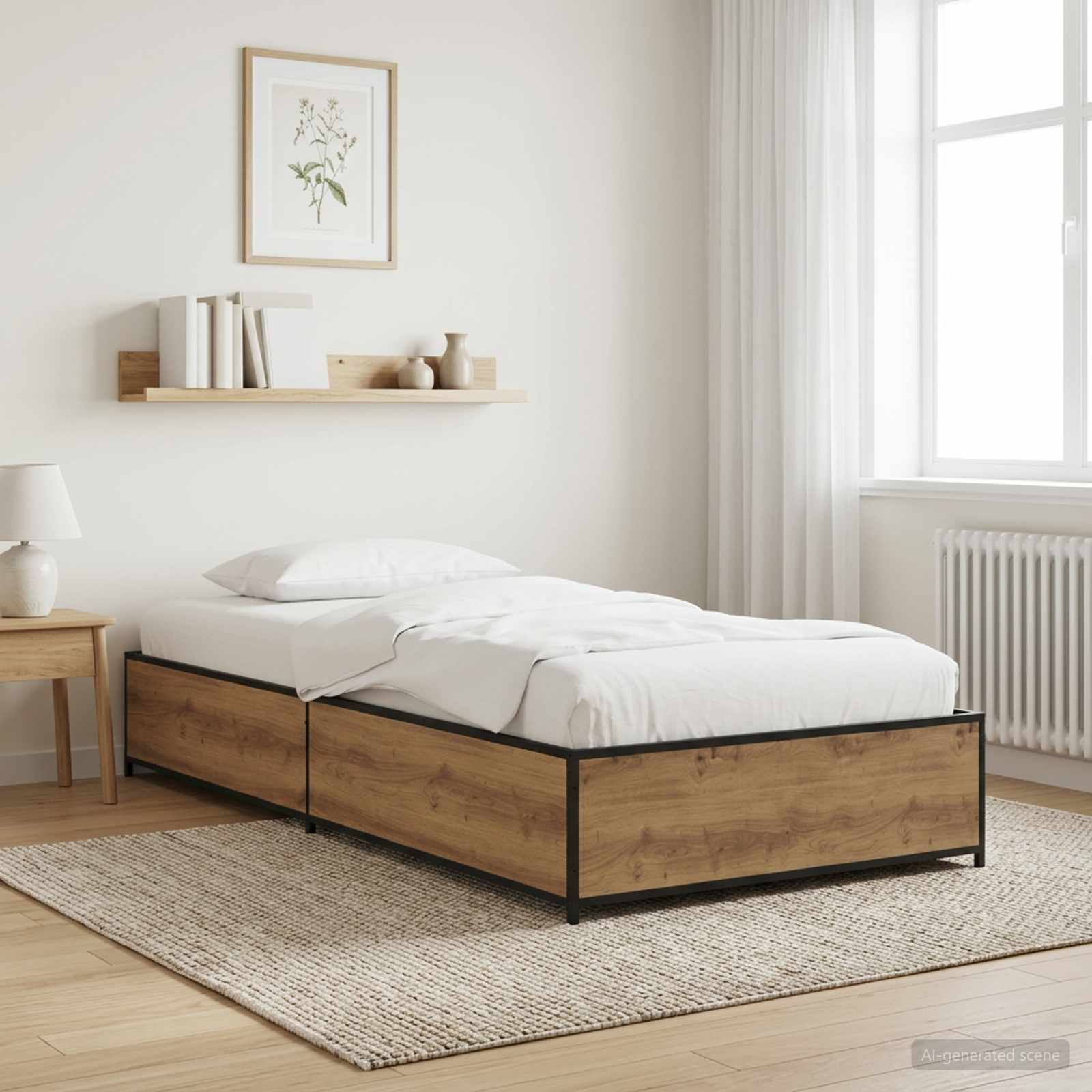 Sängram Artisan-ek 80 x 200 cm Konstruerat trä