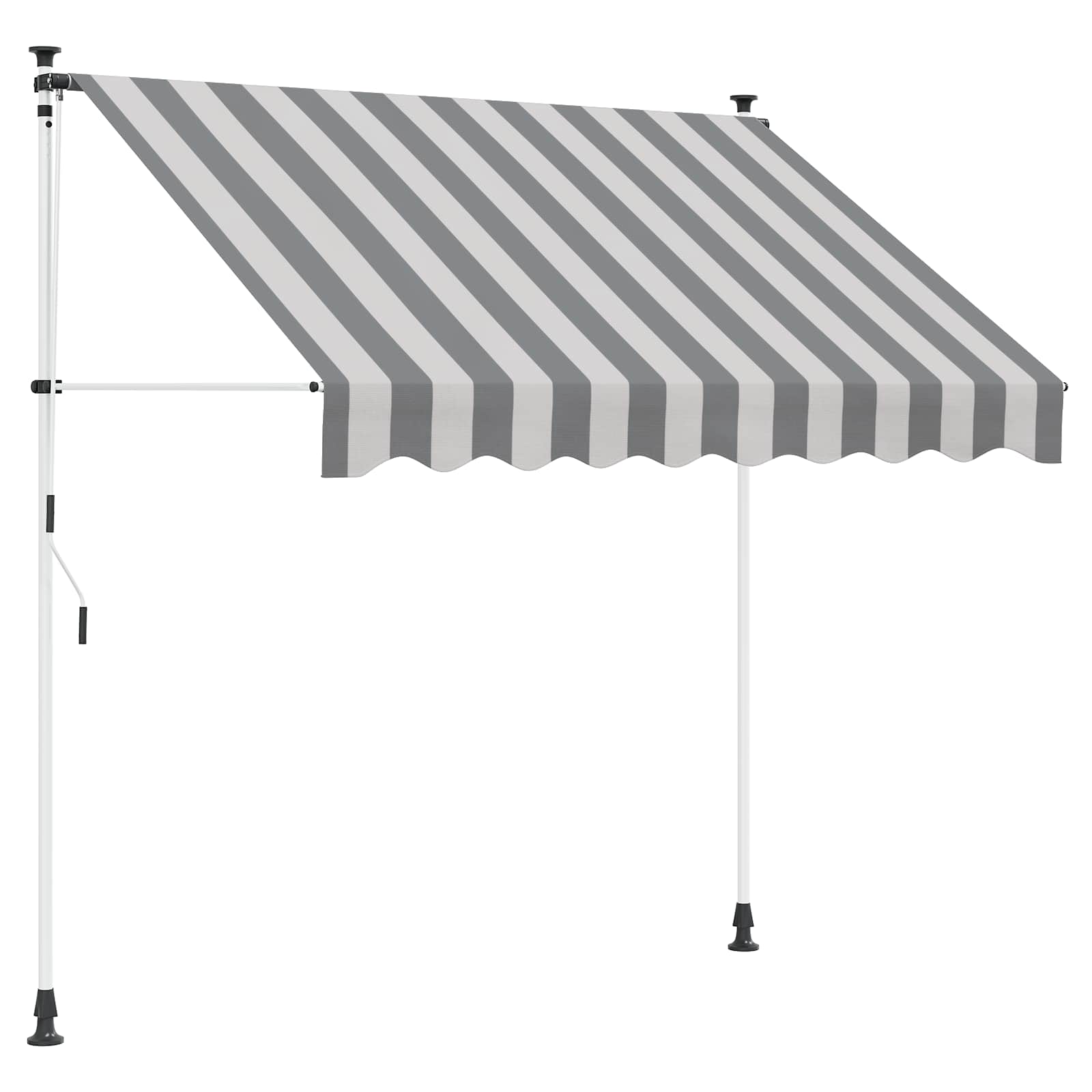 Manuell Utdragbar Markis Antracit och vitt 150 cm