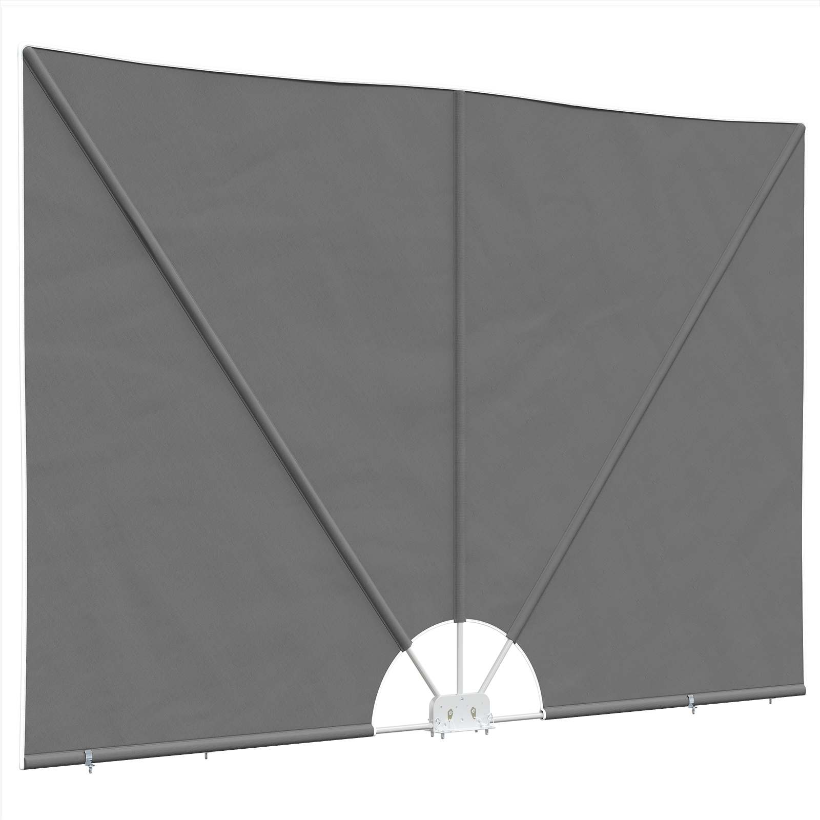 Balkongskärm 240 x 160 cm Polyester Rektangulär Ljusgrå