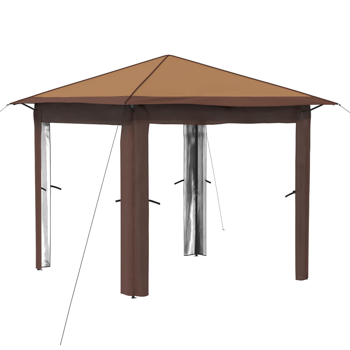 Paviljong utan sidovägg 2,6 x 2,6 m Beige och brun