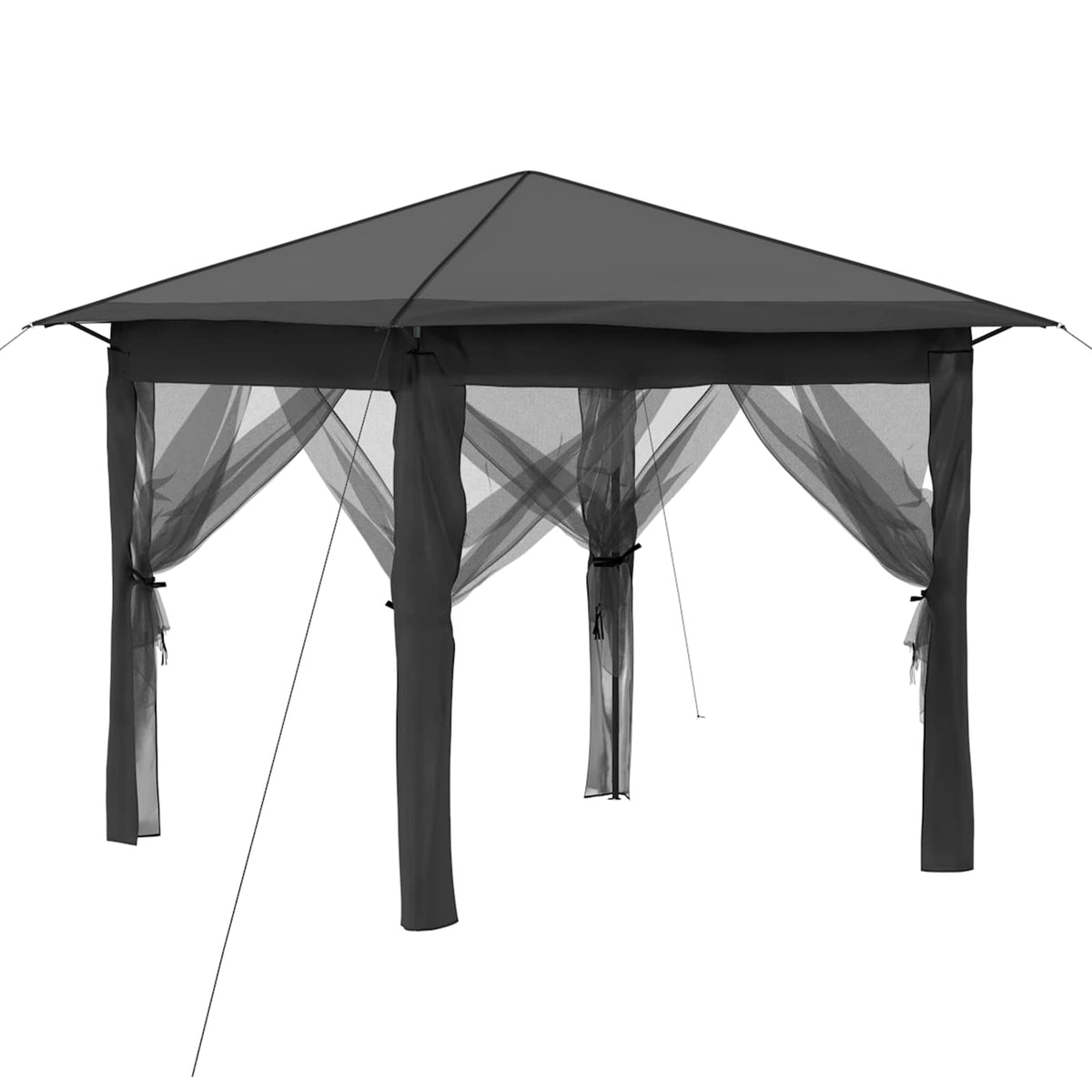 Paviljong med 4 sidoväggar 2,6 x 2,6 m Ljusgrå och antracit