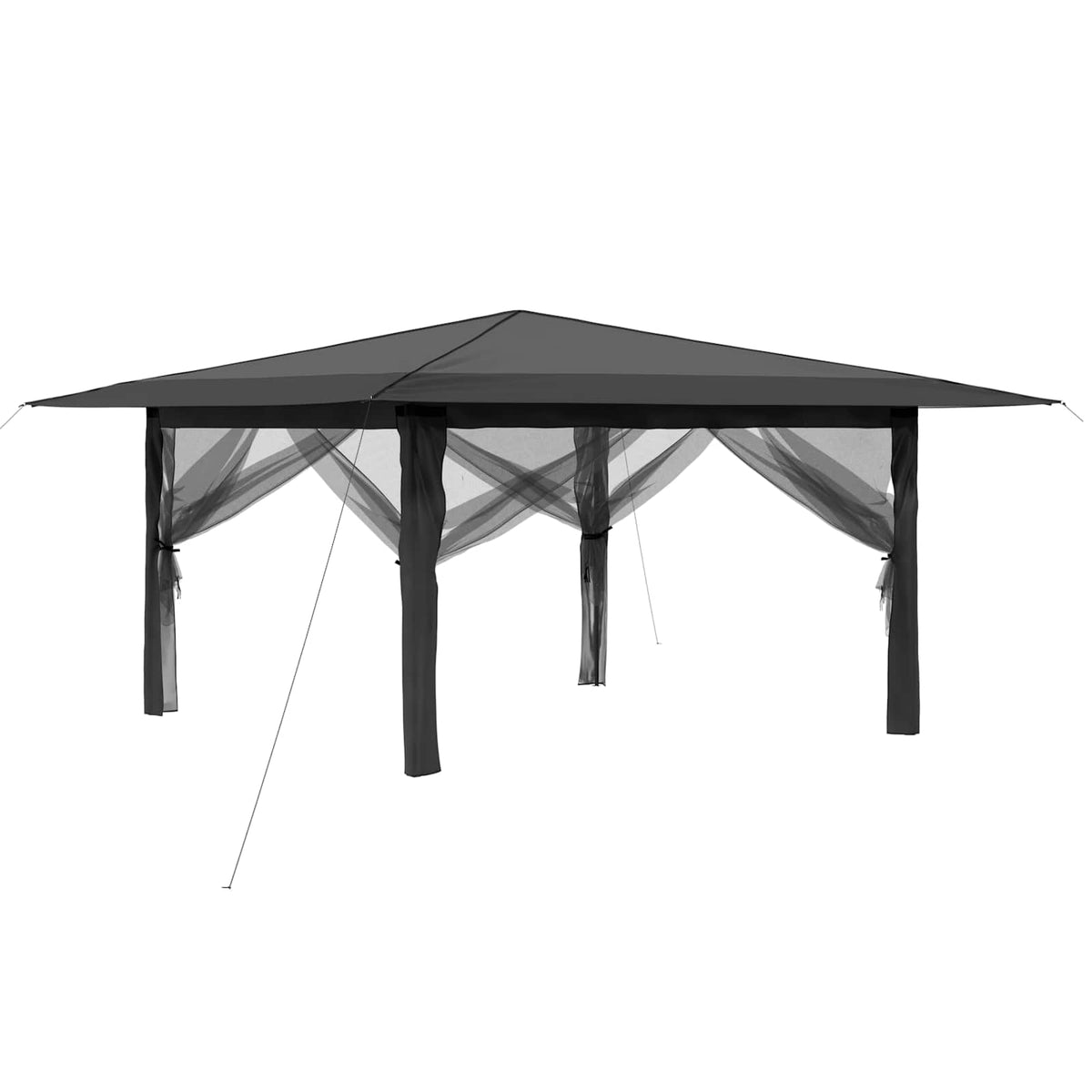 Gazebo med 4 väggar 4 x 4 m Ljusgrå och antracit