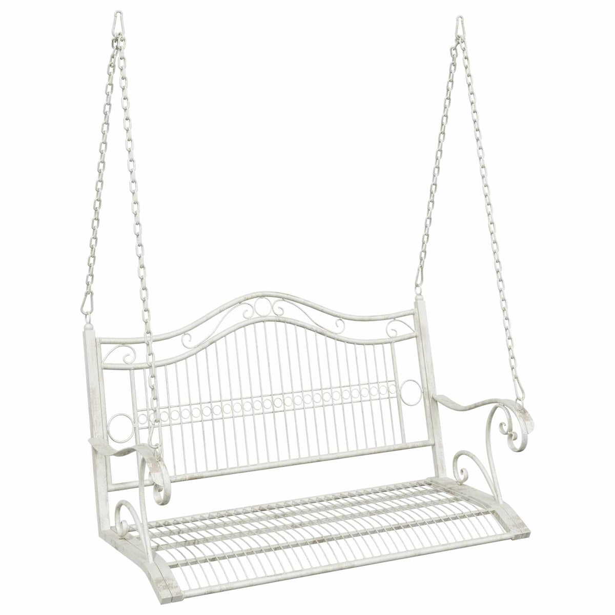 Gungbänk Stål 115 x 61 x 63 cm Antik vit