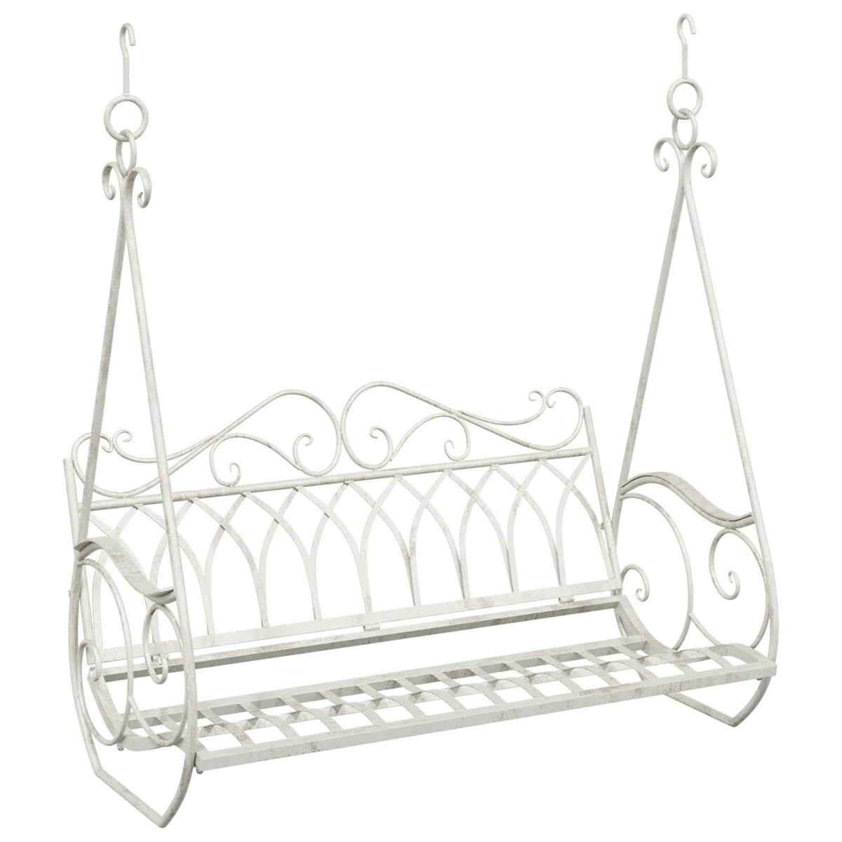 Gungbänk Stål 112 x 60 x 126,5 cm Antik vit