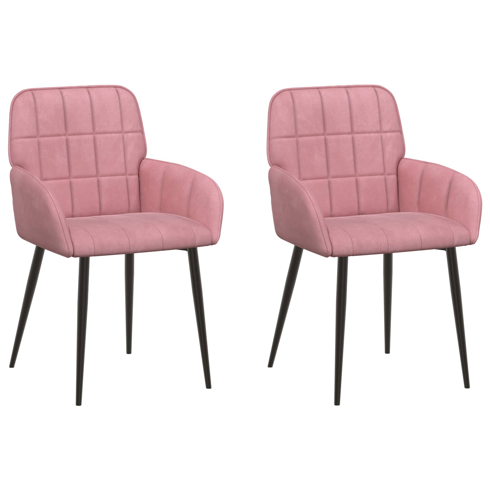Matstolar 2 st Sammet Rosa 57 x 50 x 85 cm