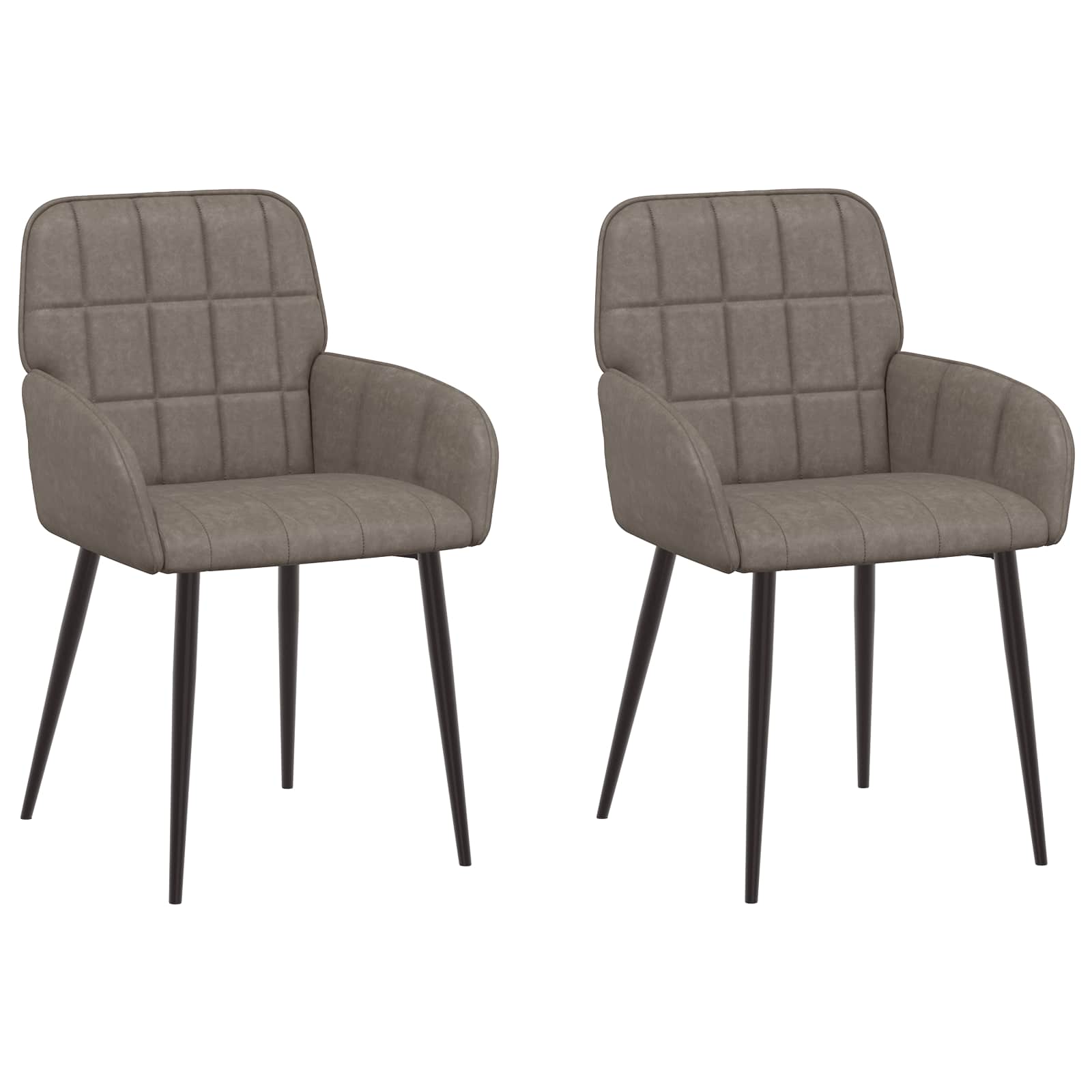 Matstolar 2 pcs Konstläder Grå 57 x 50 x 85 cm