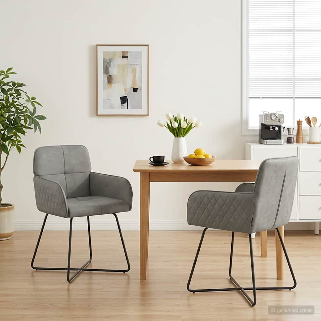 Matstolar 2 pcs Sammet Ljusgrå 59 x 56,5 x 86 cm