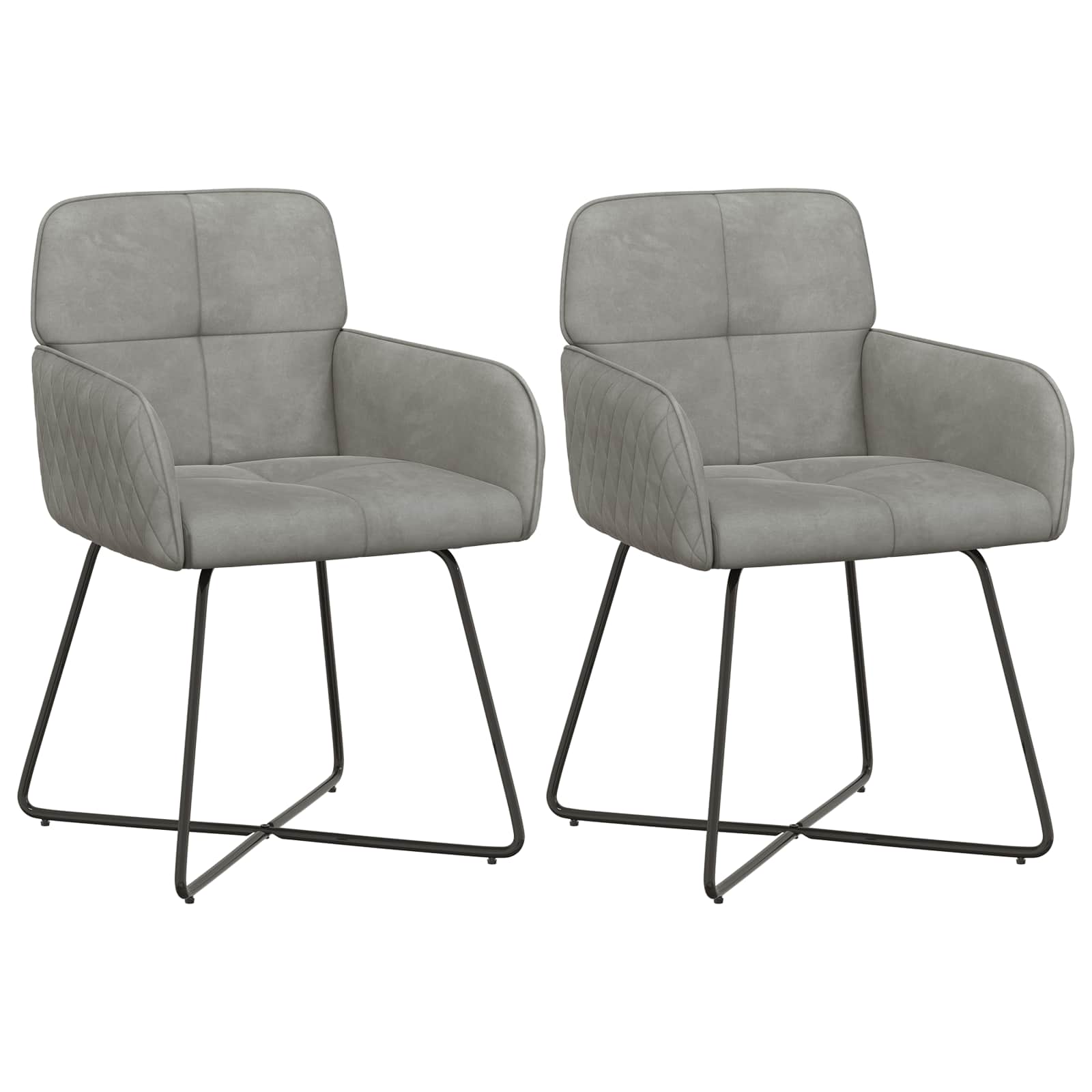 Matstolar 2 pcs Sammet Ljusgrå 59 x 56,5 x 86 cm