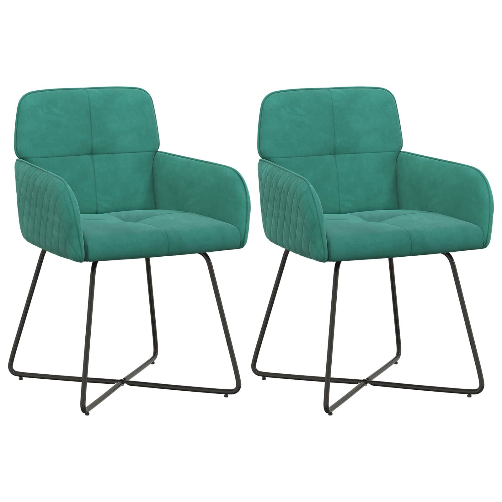 Matstolar 2 pcs Sammet Turkos 59 x 56,5 x 86 cm