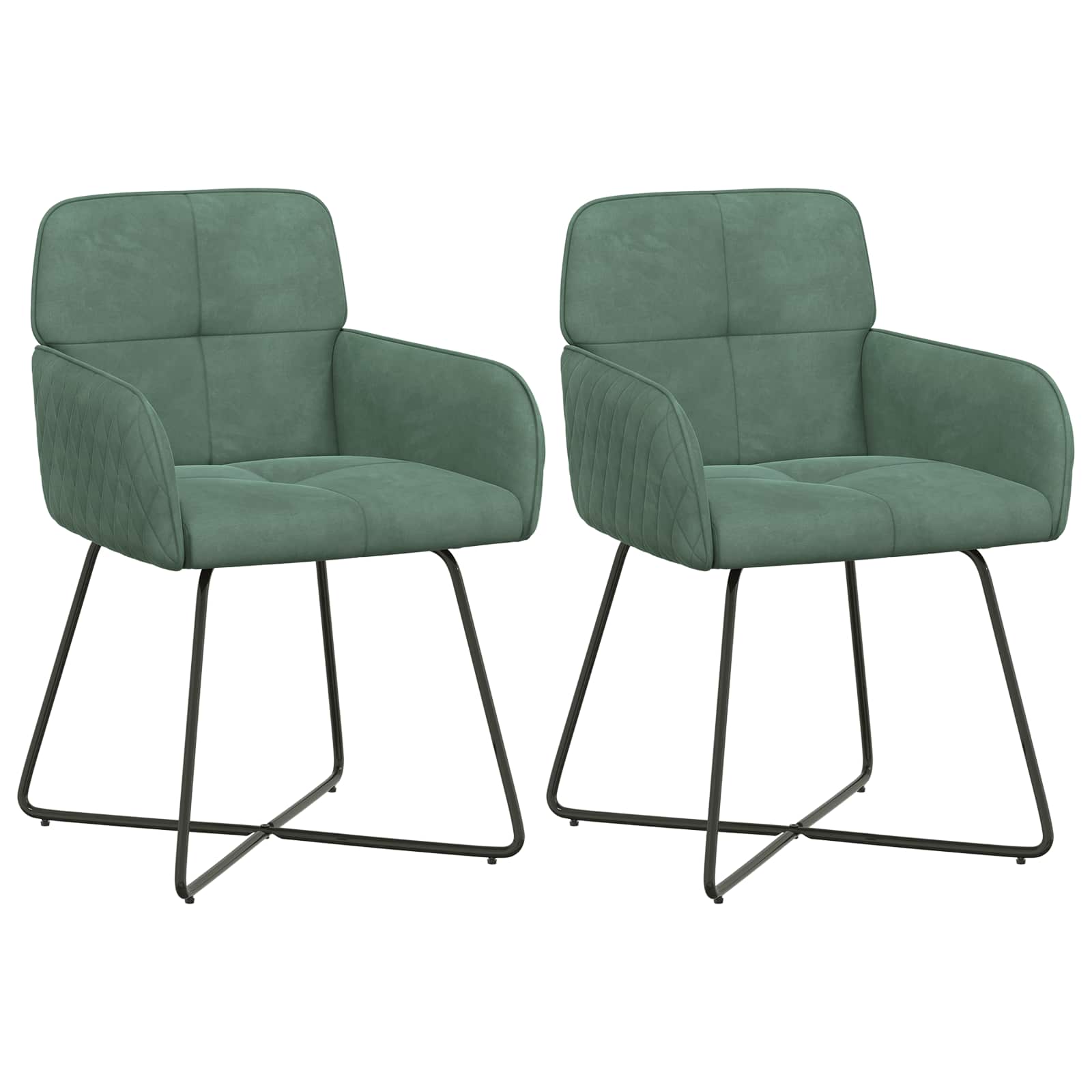 Matstolar 2 pcs Sammet Havgrön 59 x 56,5 x 86 cm