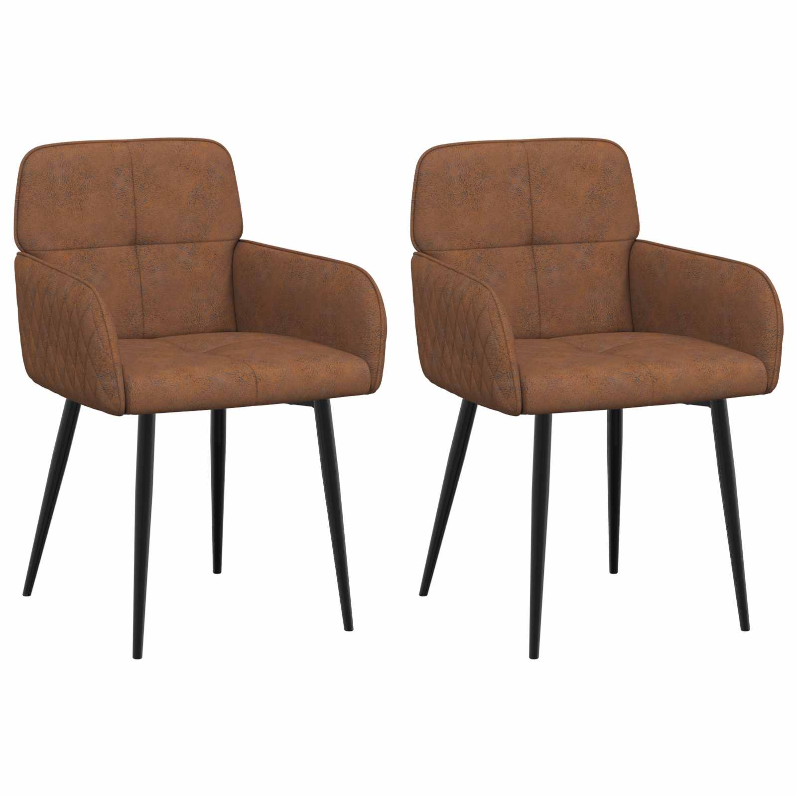 Matstolar 2 pcs Faux Mockaläder Brun 59 x 56,5 x 85 cm