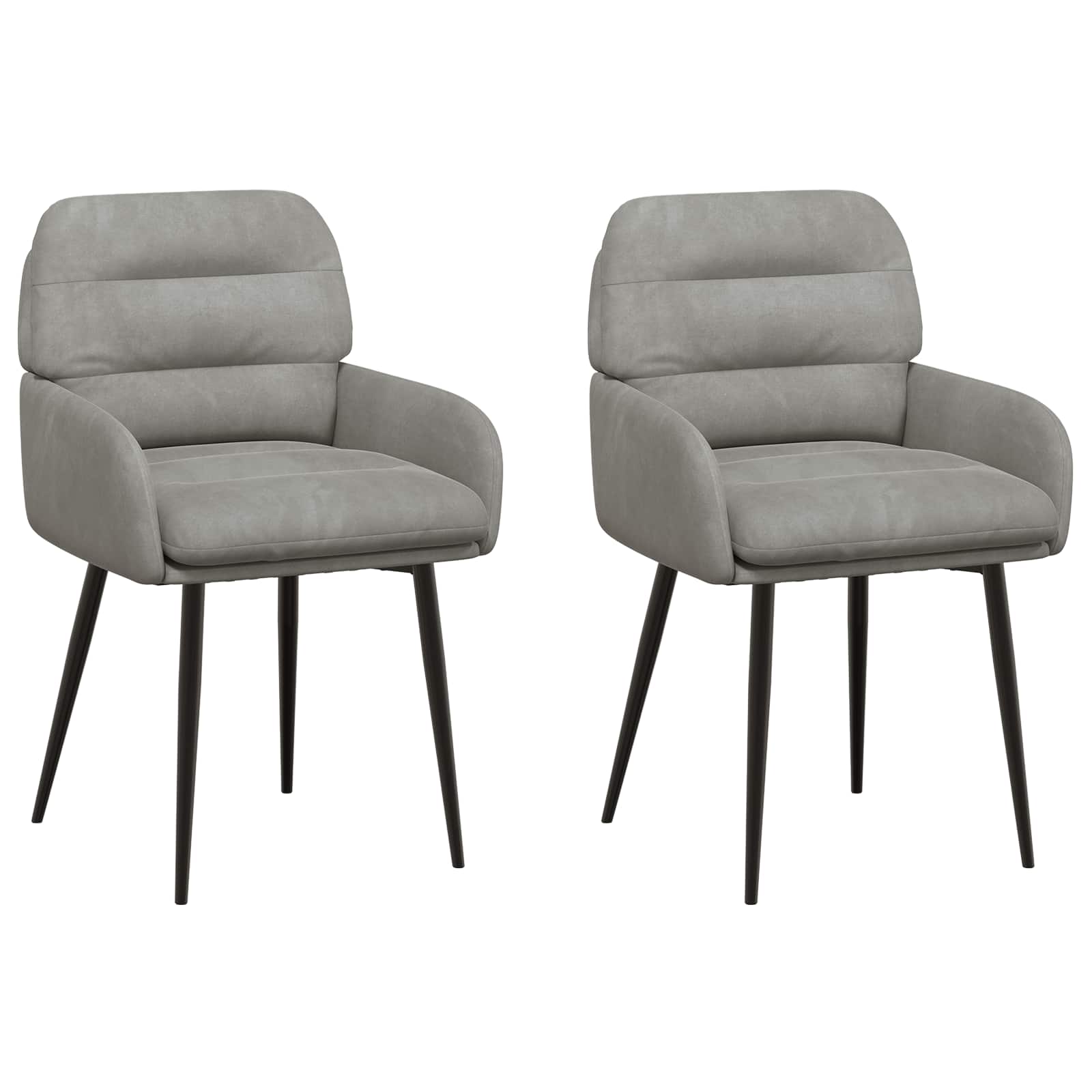 Matstolar 2 pcs Sammet Ljusgrå 59 x 59,5 x 90 cm