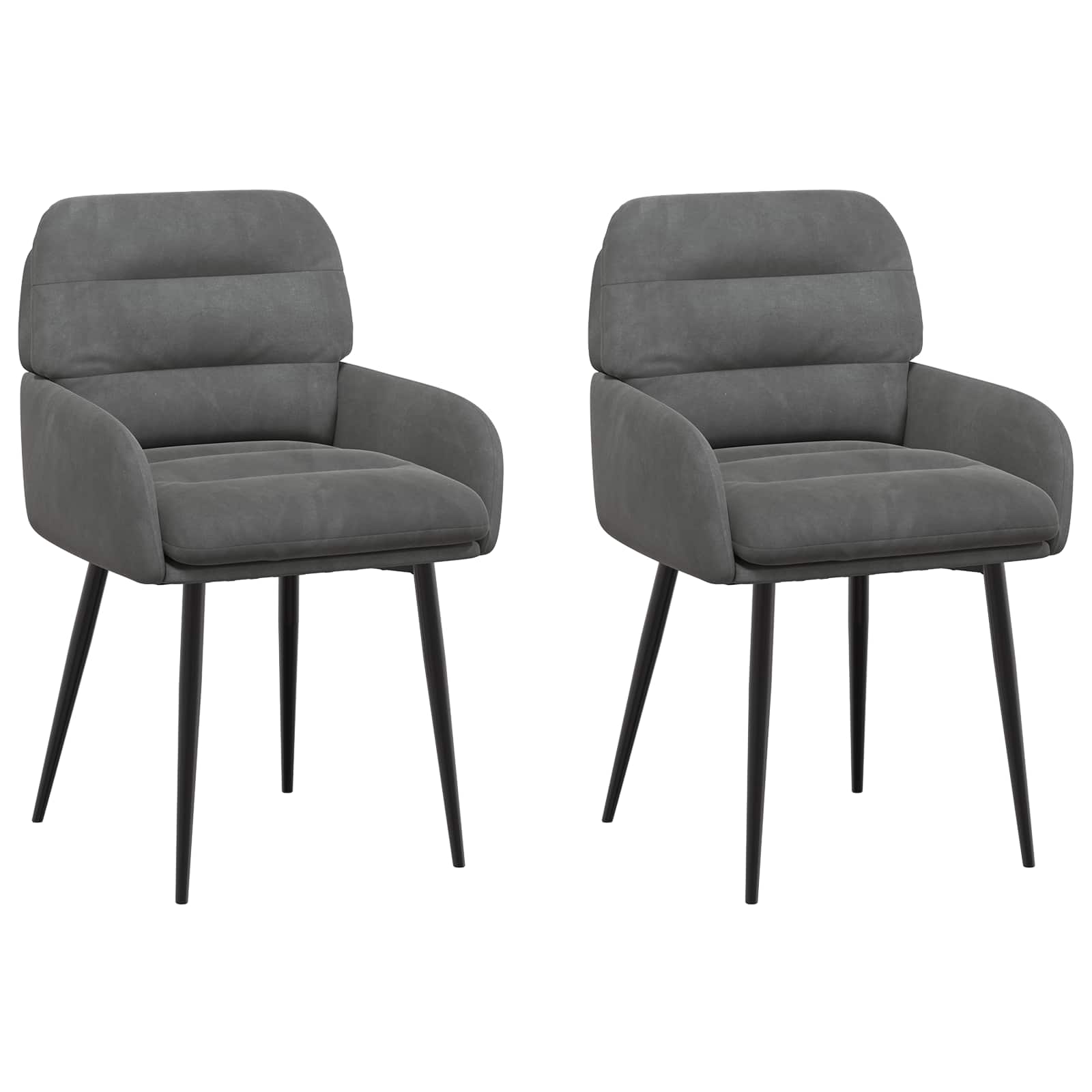 Matstolar 2 pcs Sammet Mörkgrå 59 x 59,5 x 90 cm