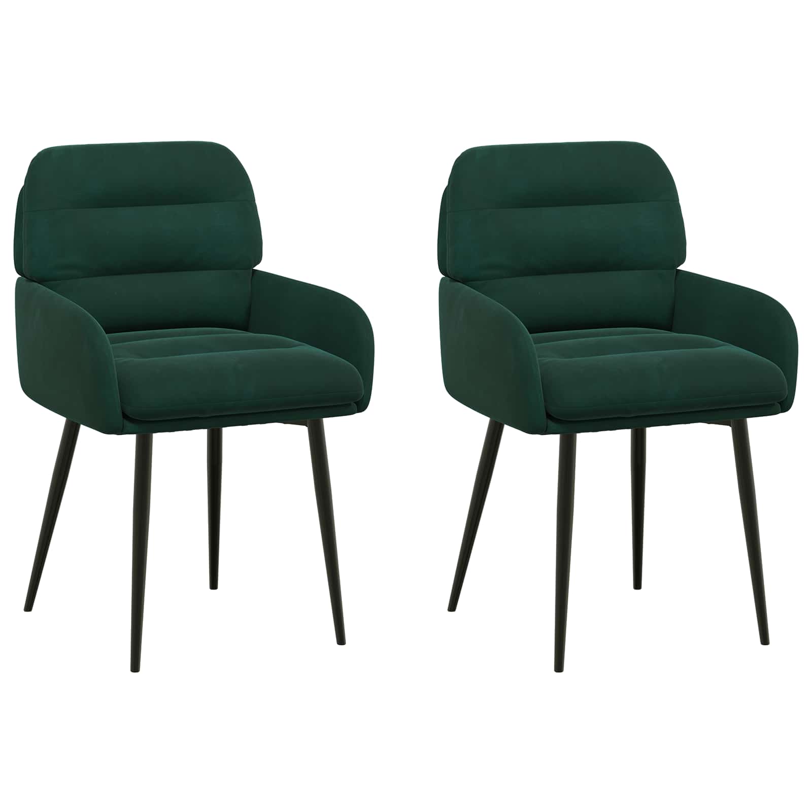 Matstolar 2 pcs Sammet Mörkgrön 59 x 59,5 x 90 cm