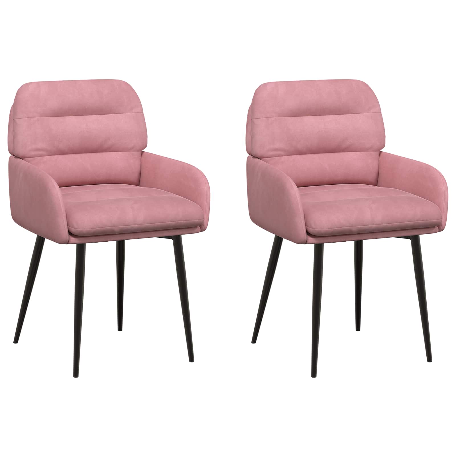 Matstolar 2 pcs Sammet Rosa 59 x 59,5 x 90 cm
