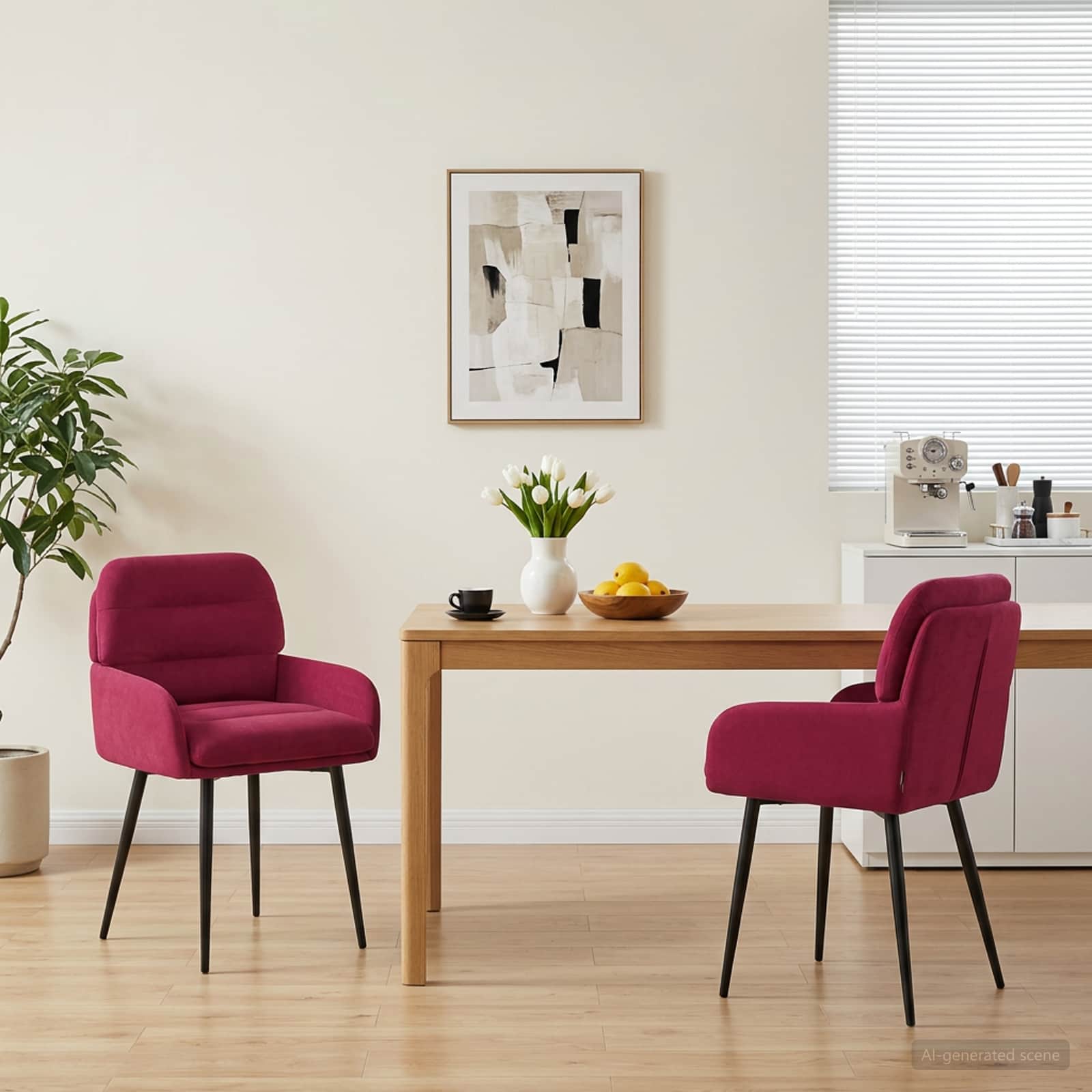 Matstolar 2 pcs Sammet Vinröd 59 x 59,5 x 90 cm