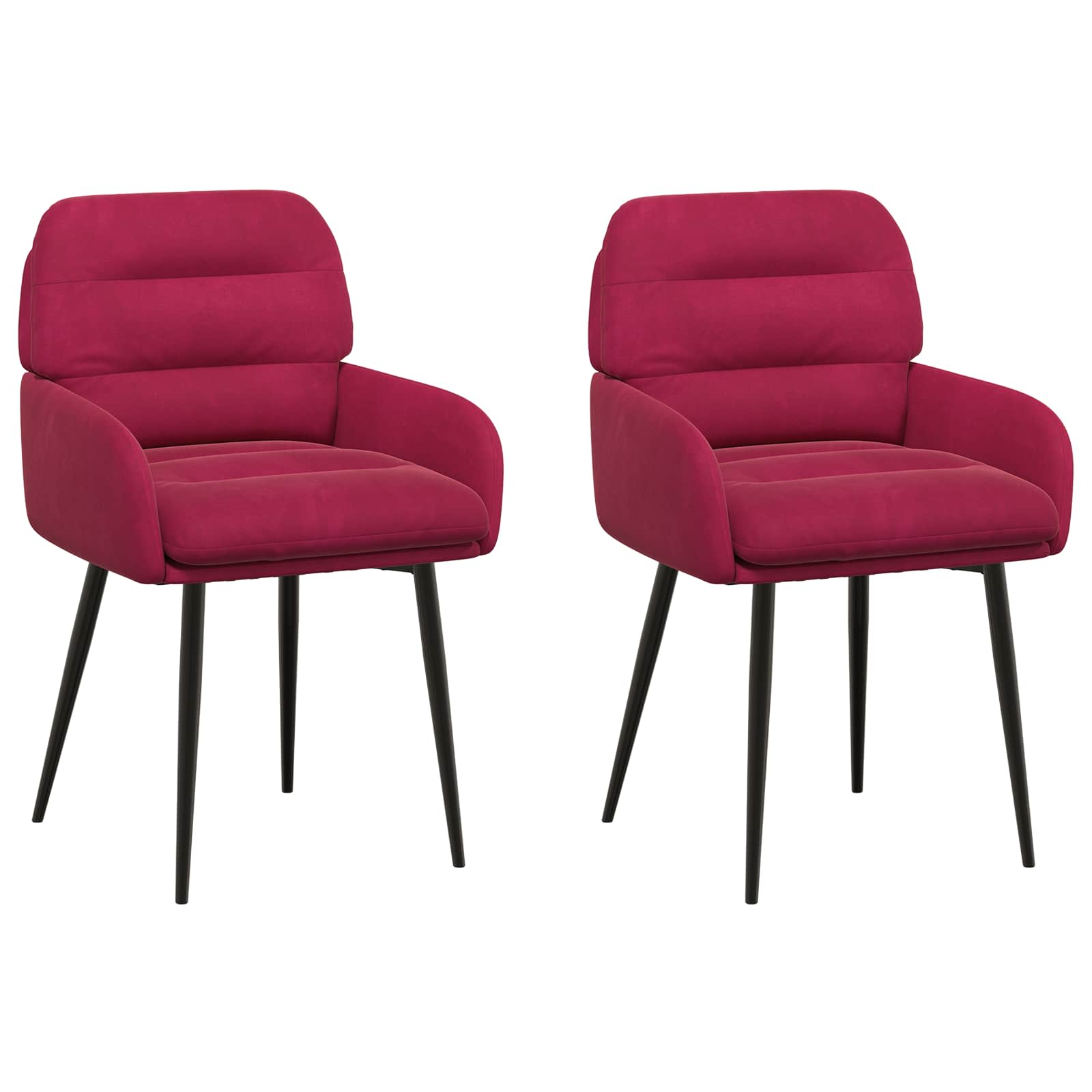 Matstolar 2 pcs Sammet Vinröd 59 x 59,5 x 90 cm