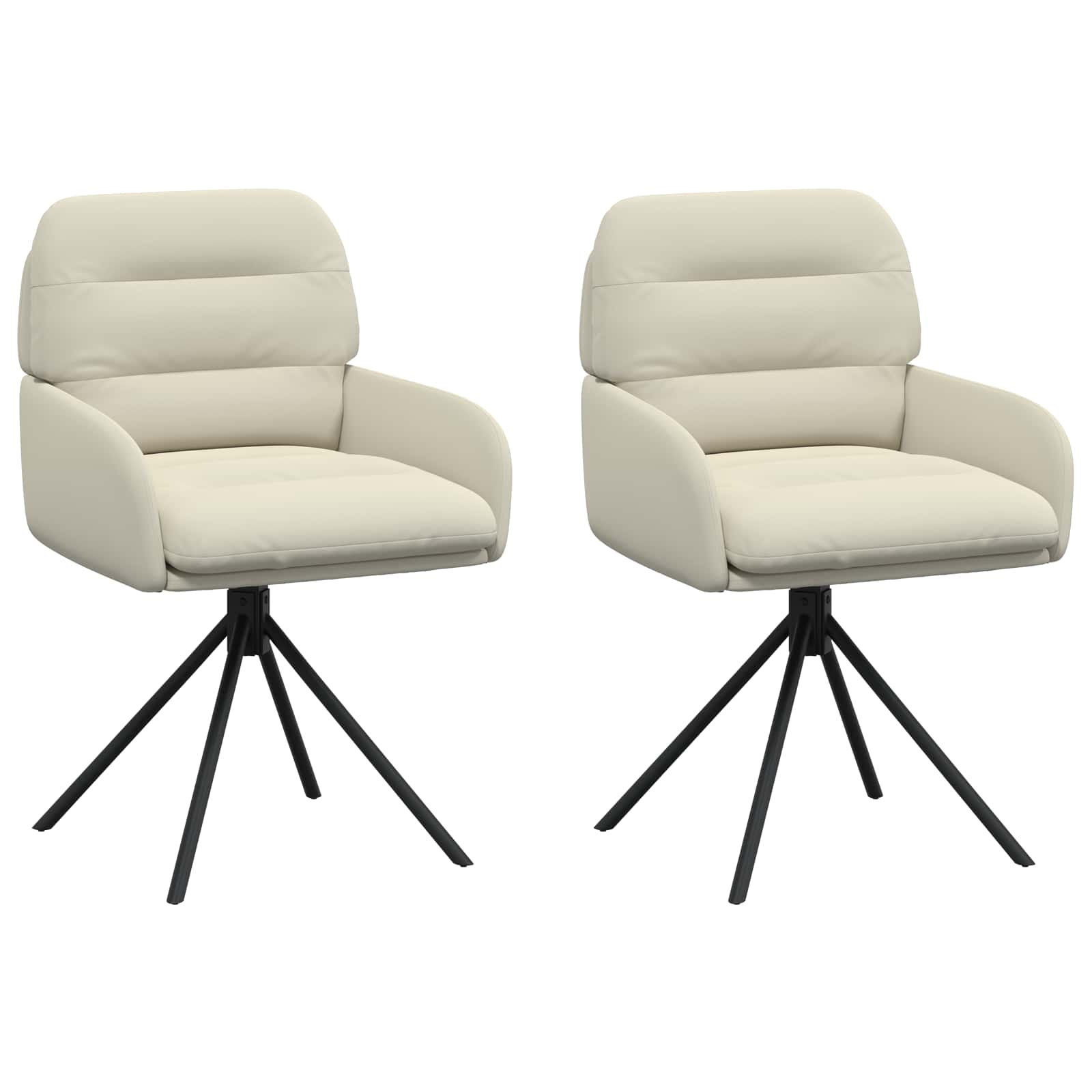 Svängande Matstolar 2 pcs Konstläder Gräddvit 59 x 59,5 x 90 cm