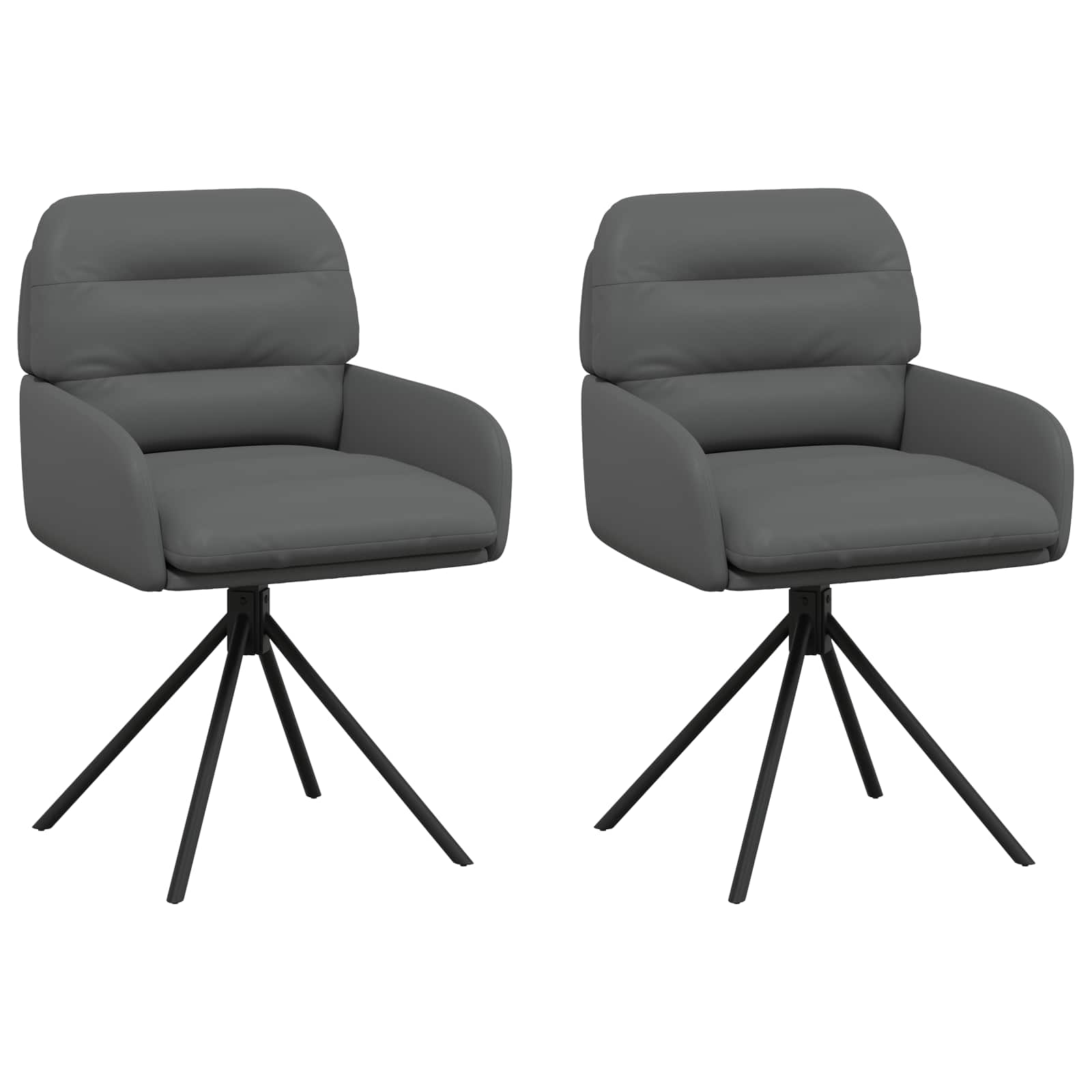 Svängande Matstolar 2 pcs Konstläder Grå 59 x 59,5 x 90 cm