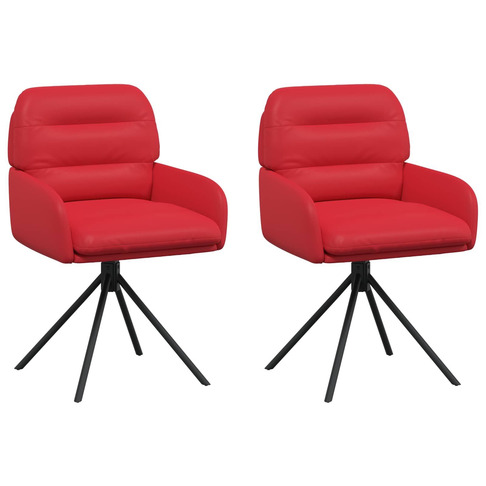 Svängande Matstolar 2 pcs Konstläder Röd 59 x 59,5 x 90 cm