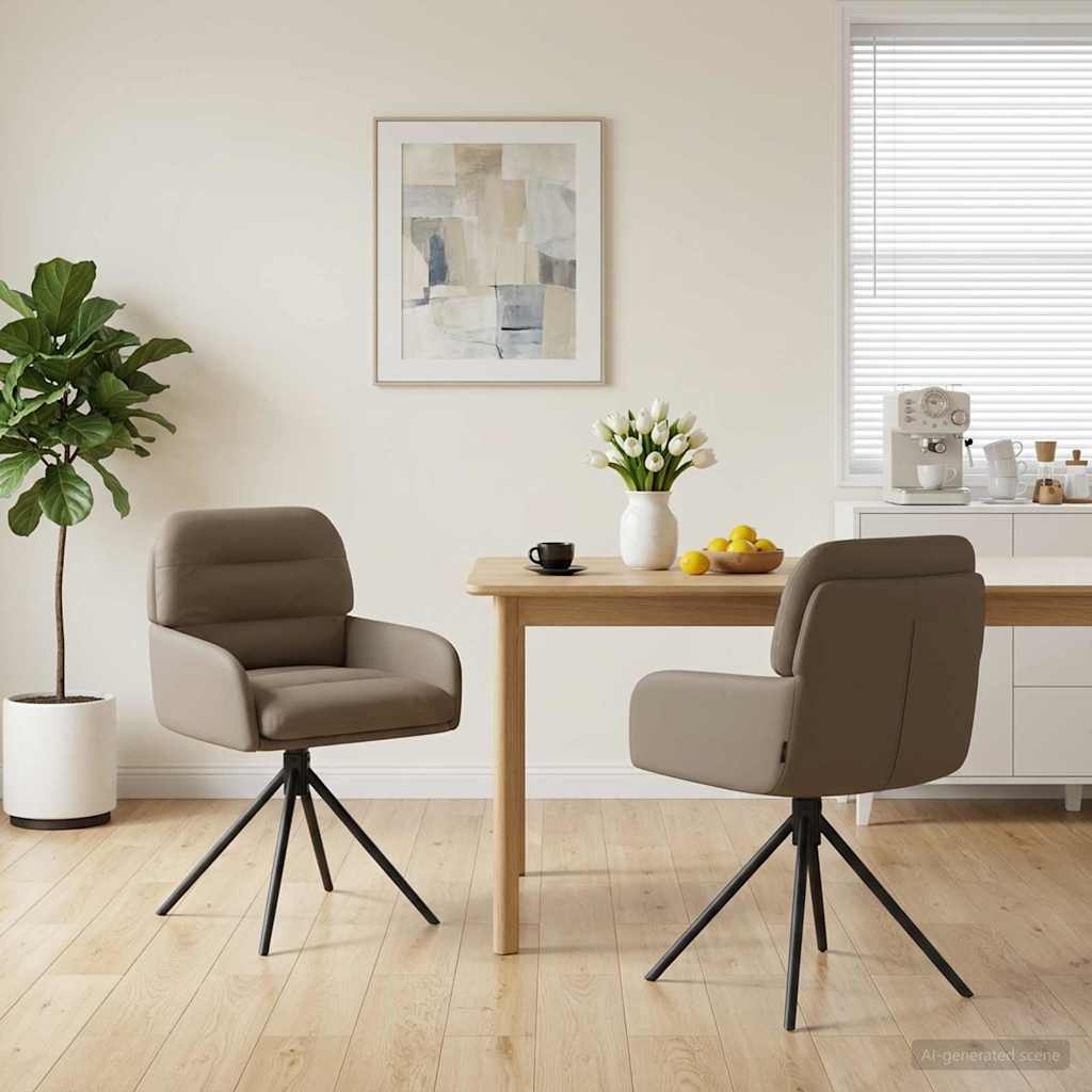 Svängande Matstolar 2 pcs Konstläder Cappuccino 59x59,5x90cm