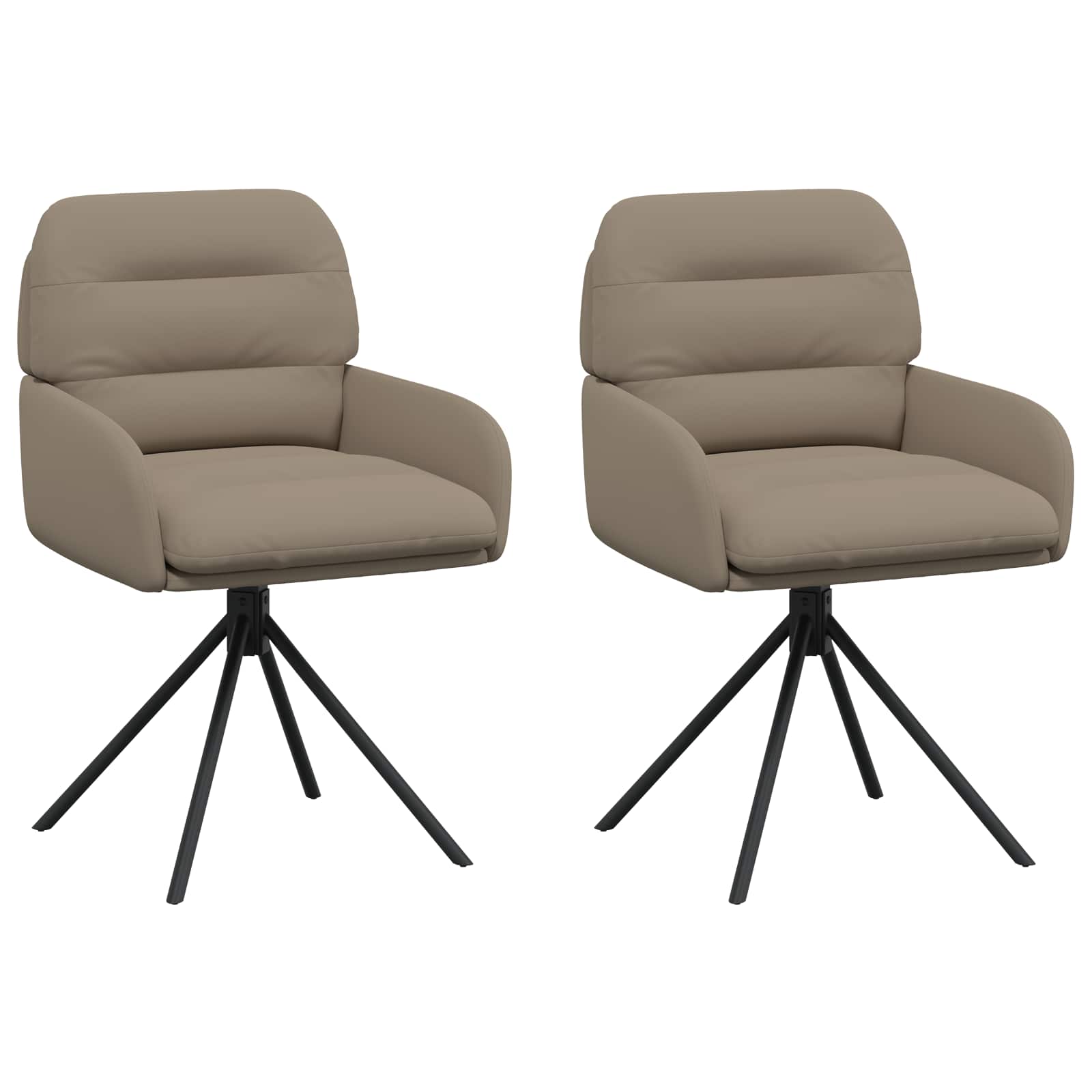 Svängande Matstolar 2 pcs Konstläder Cappuccino 59x59,5x90cm