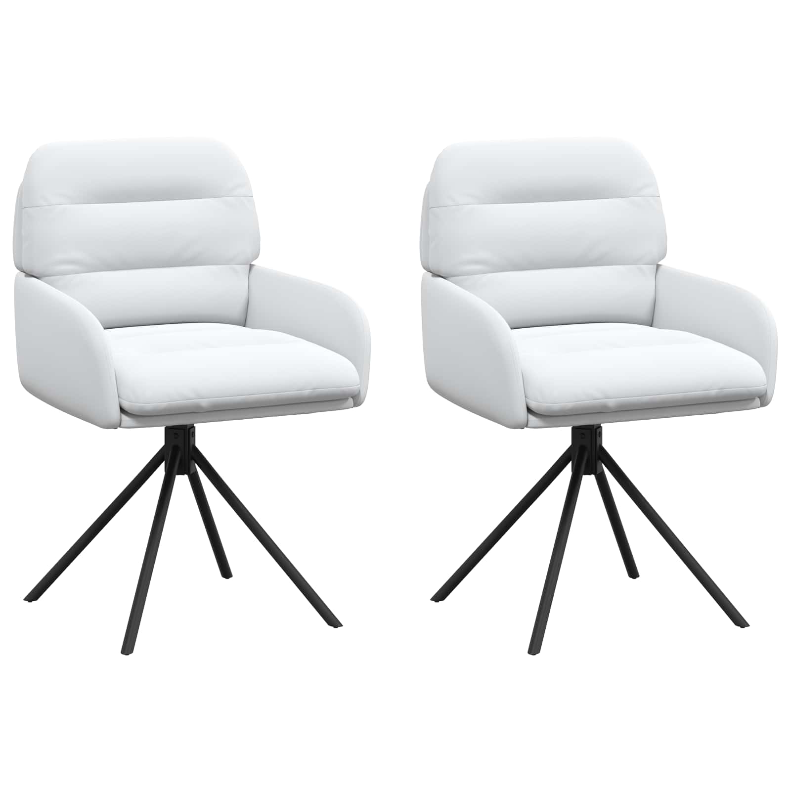 Svängande Matstolar 2 pcs Konstläder Vit 59 x 59,5 x 90 cm