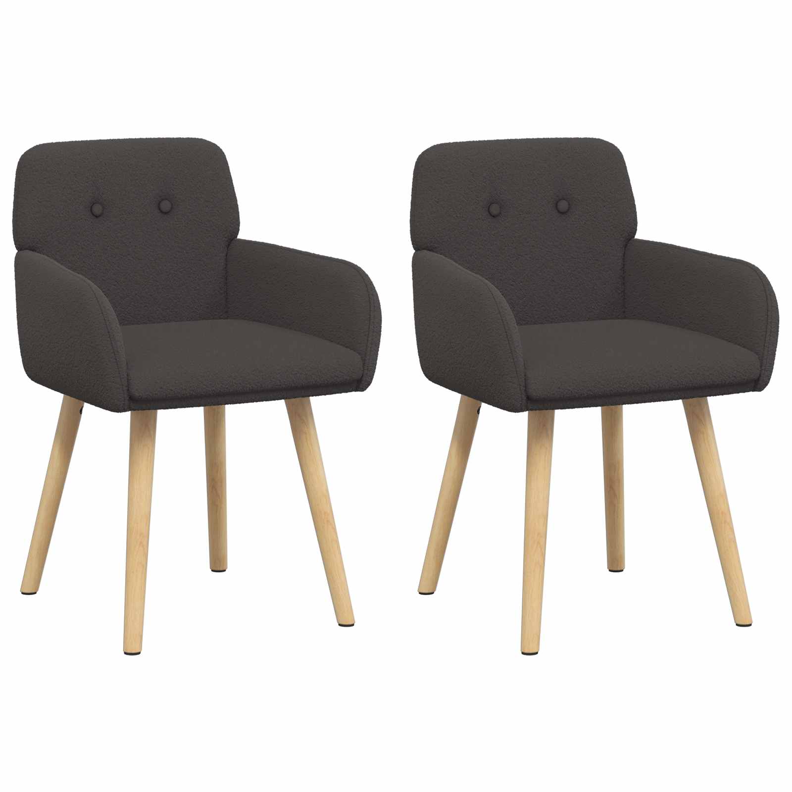 Matstolar 2 pcs Bouclé Mörkgrå 59 x 57 x 85 cm