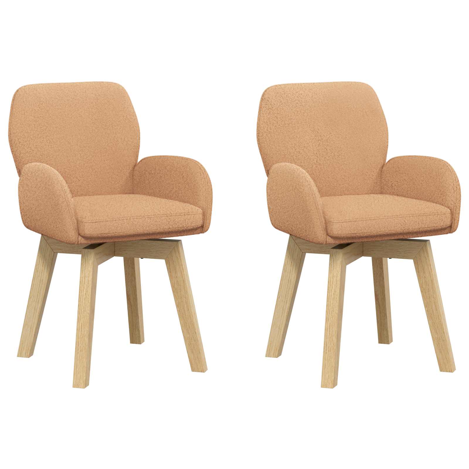 Svängande Matstolar 2 pcs Bouclé Beige 54 x 58 x 87 cm