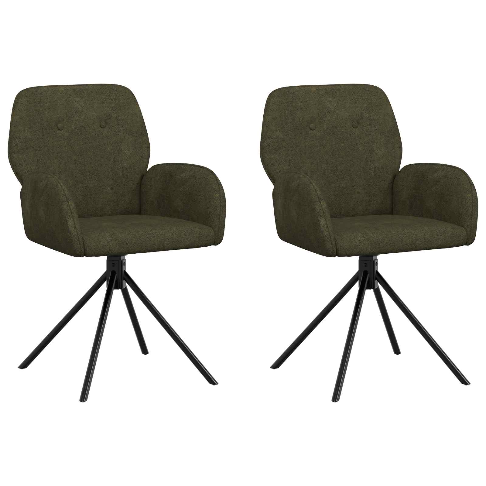 Svängande Matstolar 2 pcs Faux Mockaläder Armégrön