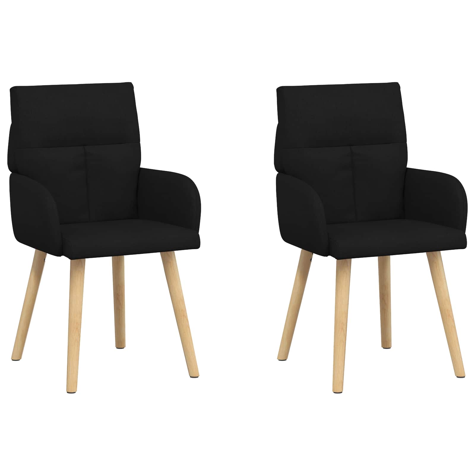 Matstolar 2 pcs Tyg Svart 60 x 56 x 96 cm