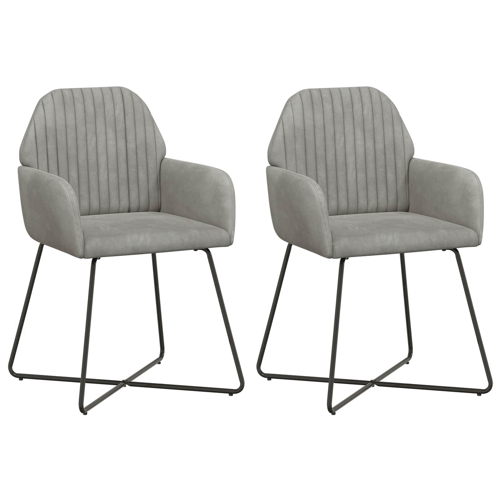 Matstolar 2 pcs Sammet Ljusgrå 55 x 50 x 84 cm