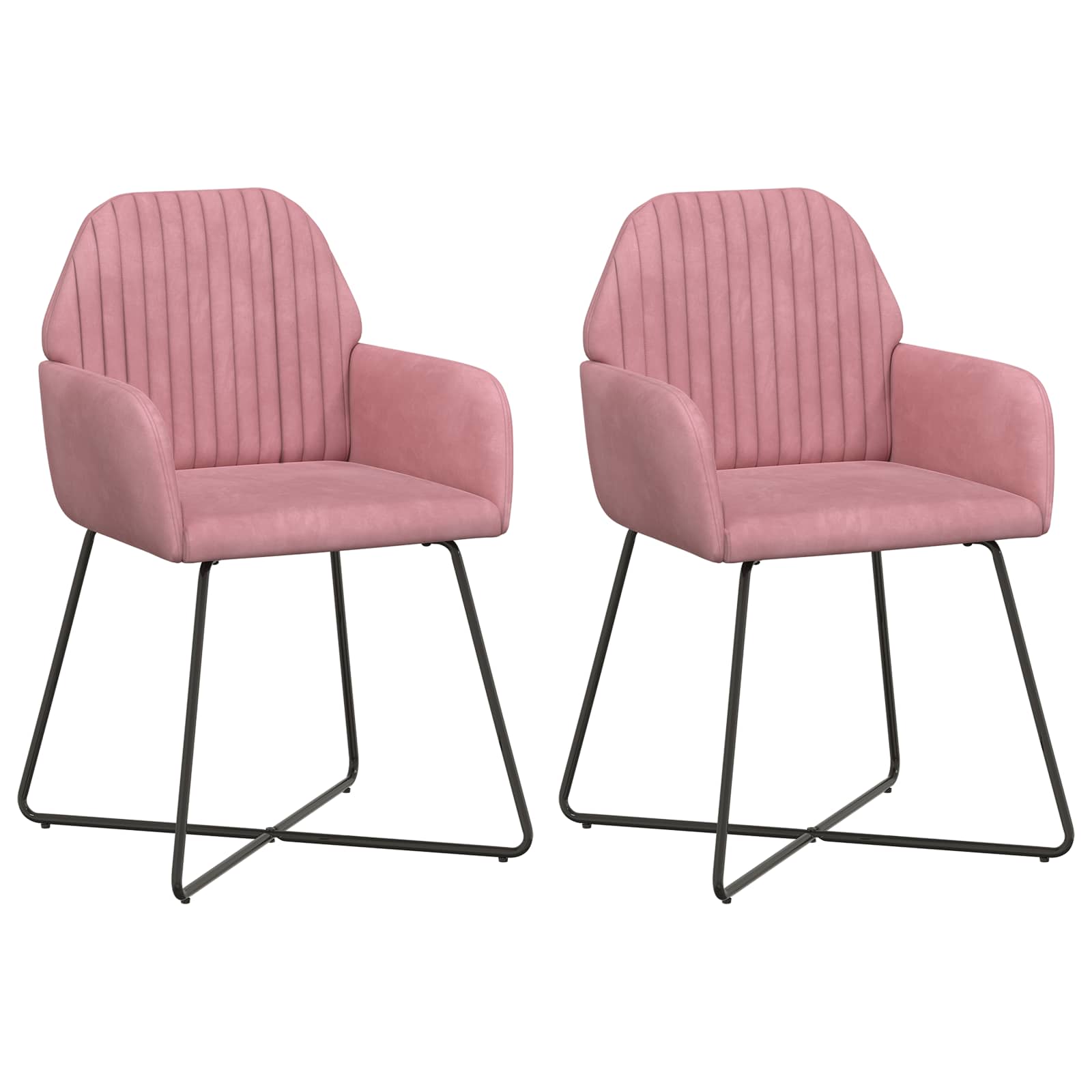 Matstolar 2 pcs Sammet Rosa 55 x 50 x 84 cm