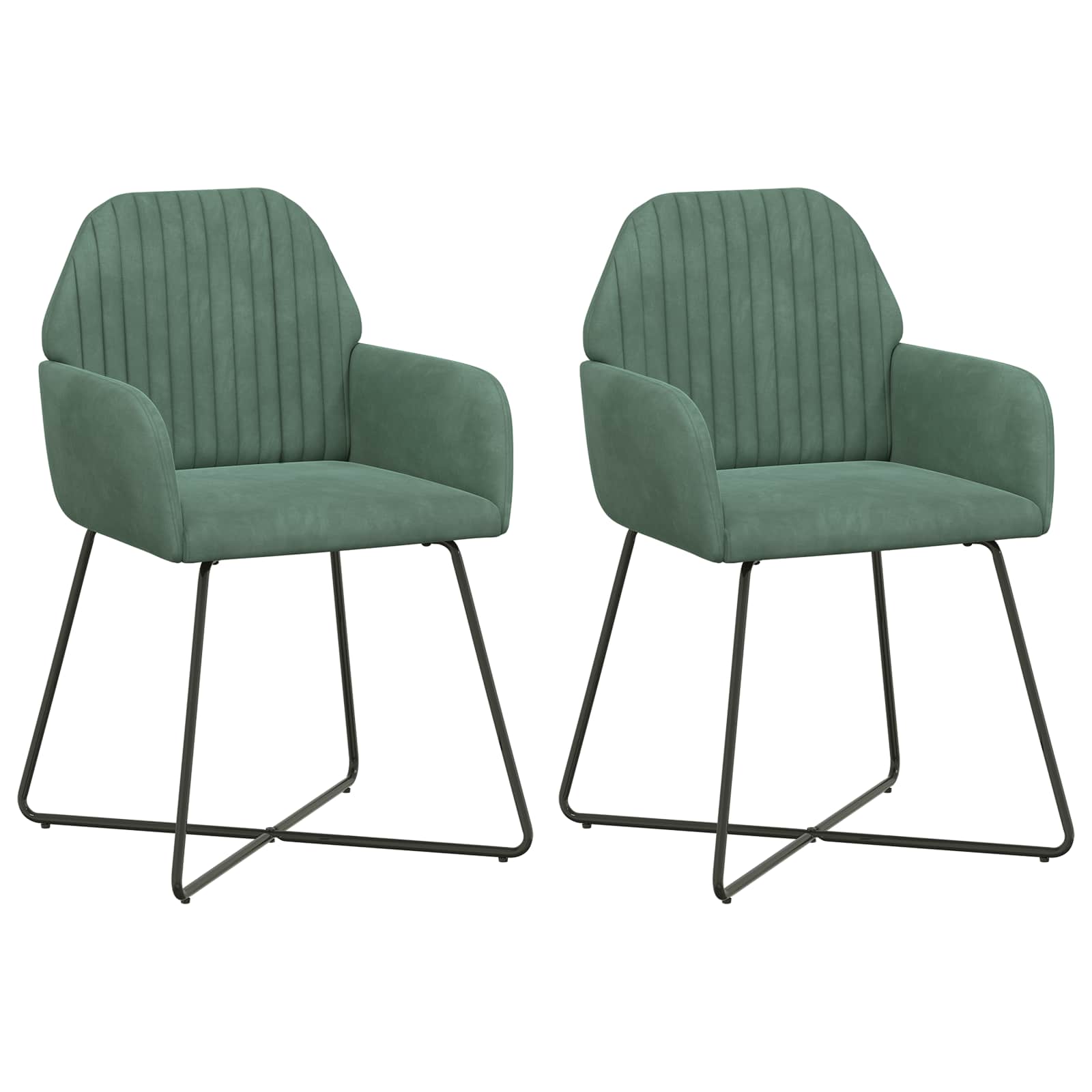 Matstolar 2 pcs Sammet Havgrön 55 x 50 x 84 cm