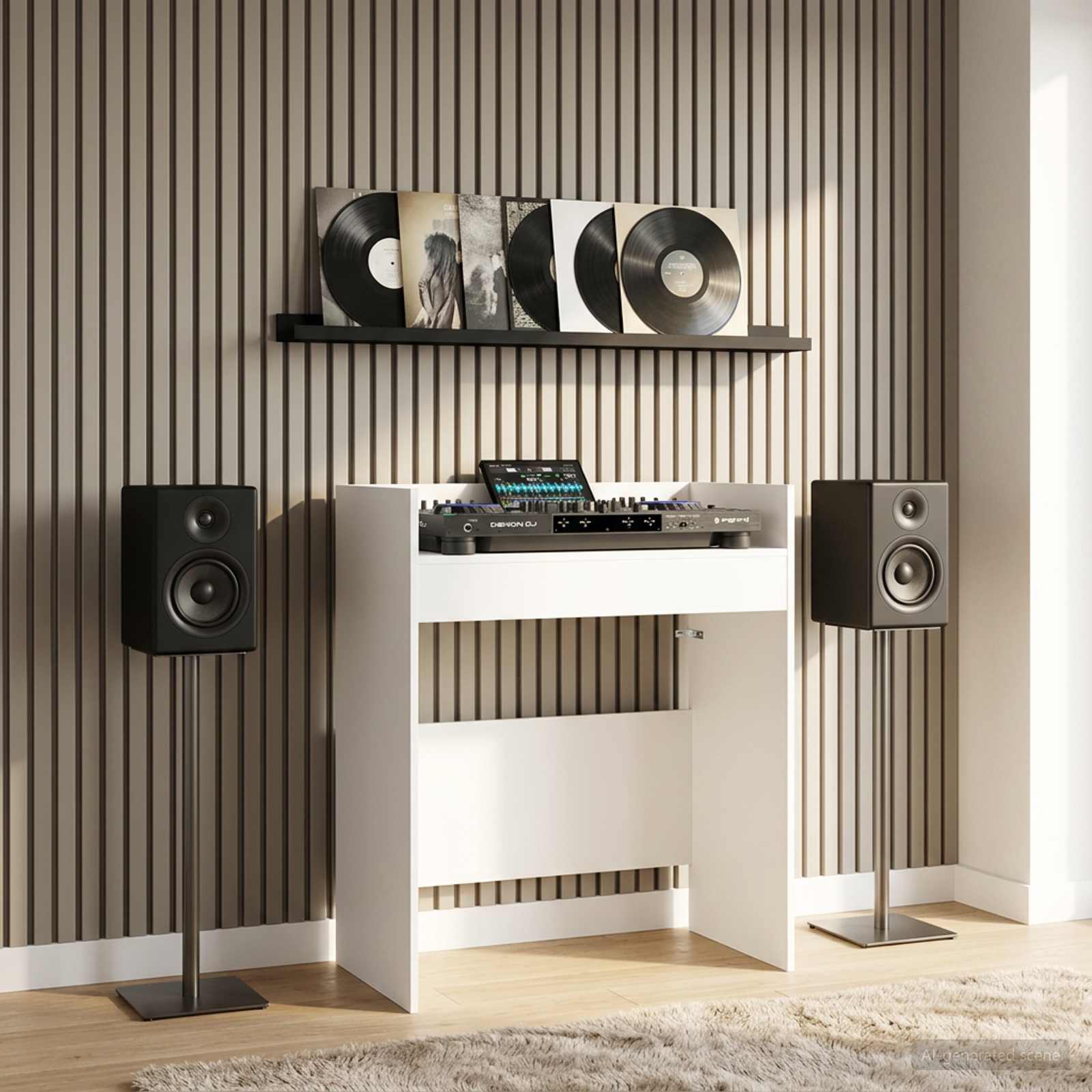 DJ-bord Vit 102 x 45 x 102 cm Konstruerat trä