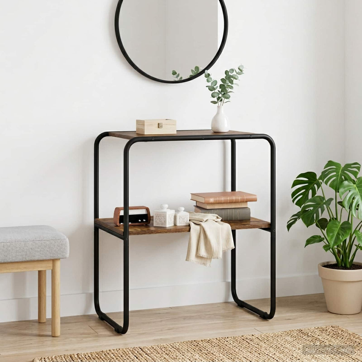Konsolbord Rökt ek 60 x 42,5 x 70 cm Konstruerat trä
