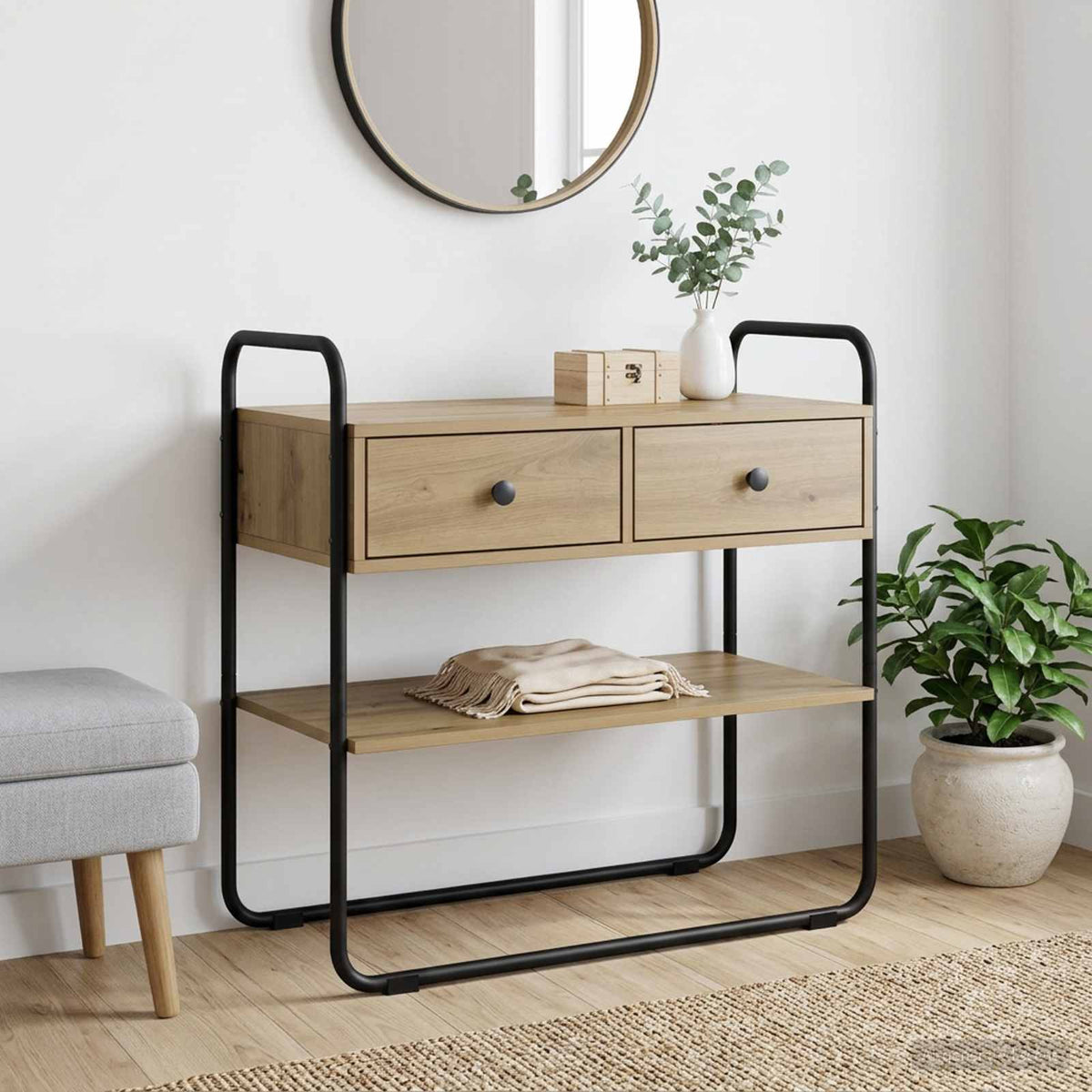 Konsolbord Artisan-ek 100 x 40 x 75 cm Konstruerat trä