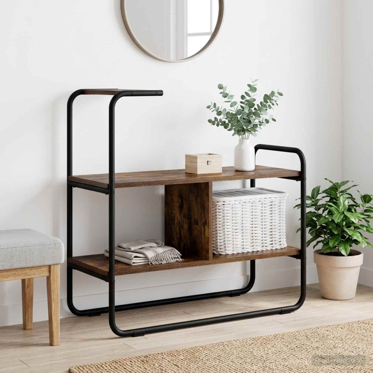 Konsolbord Rökt ek 80 x 35 x 75 cm Konstruerat trä