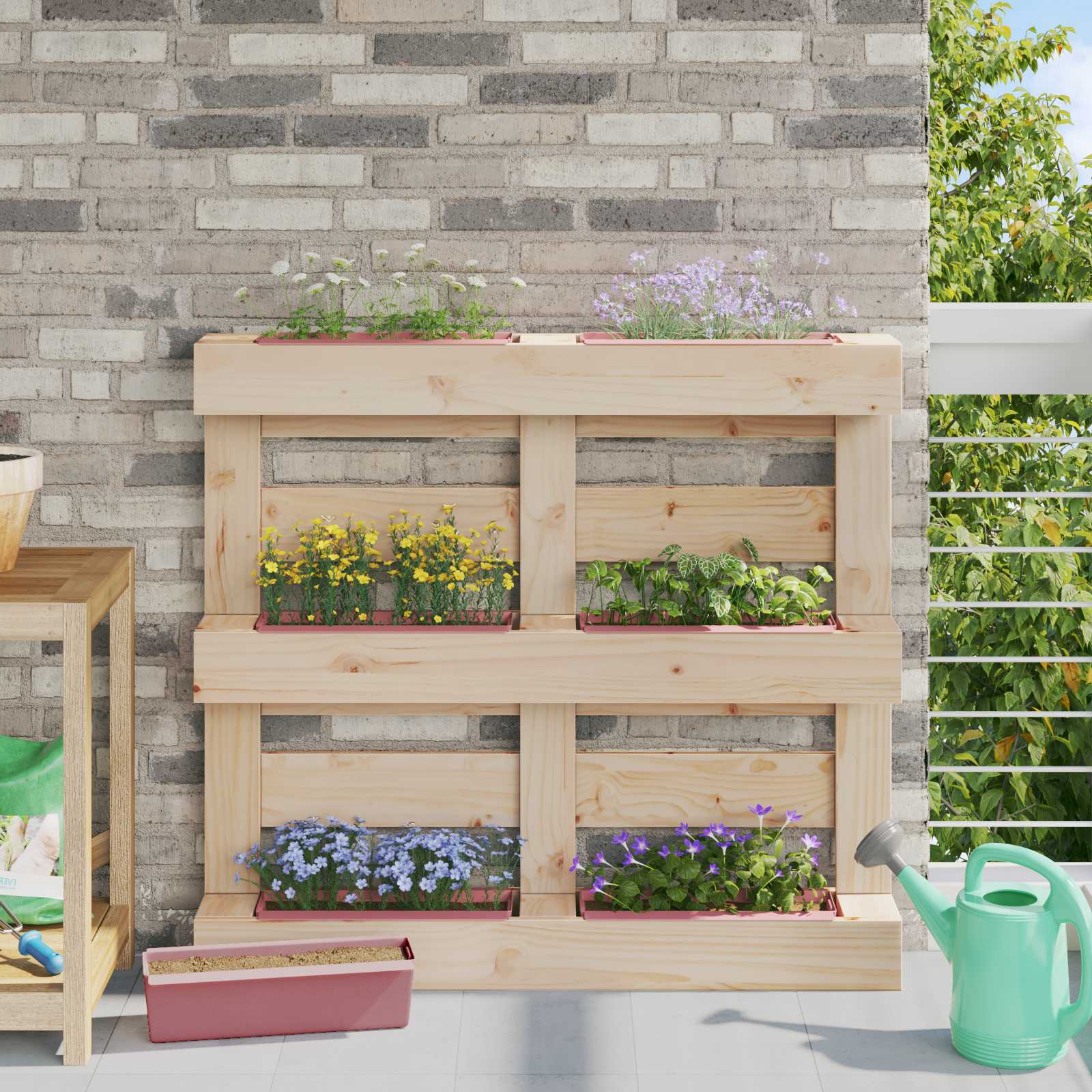 Blomlådor för Euro-pallar 24 pcs Brun 36 x 13,5 x 9,5 cm