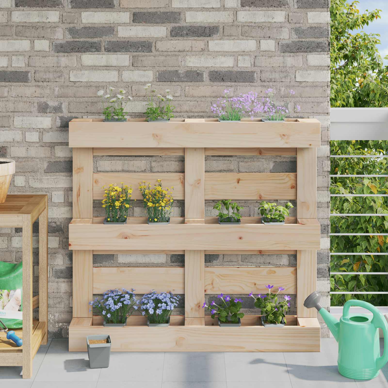Blomlådor för Euro-pallar 24 pcs Ljusgrå 13,5 x 9 x 9,5 cm