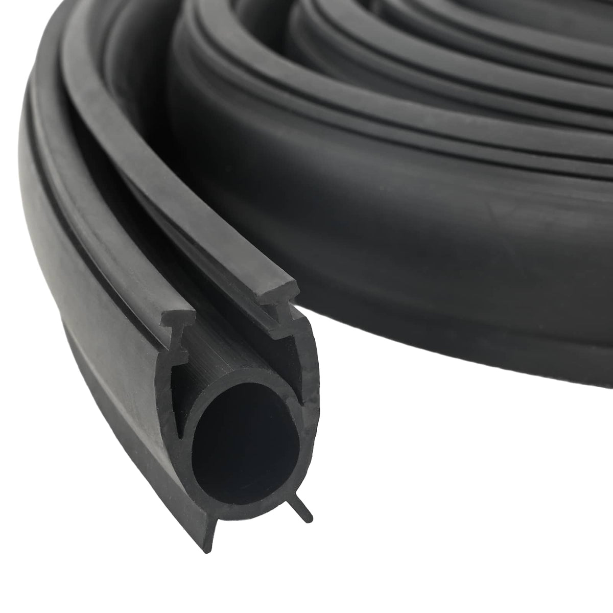 Garageporttätning Svart 41 x 33 mm 6 m PVC