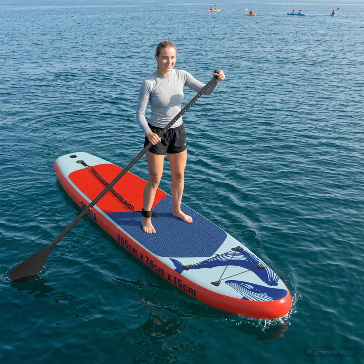 Uppblåsbar Stand Up Paddle Board SCYLLA 305 x 76 x 15 cm Blå